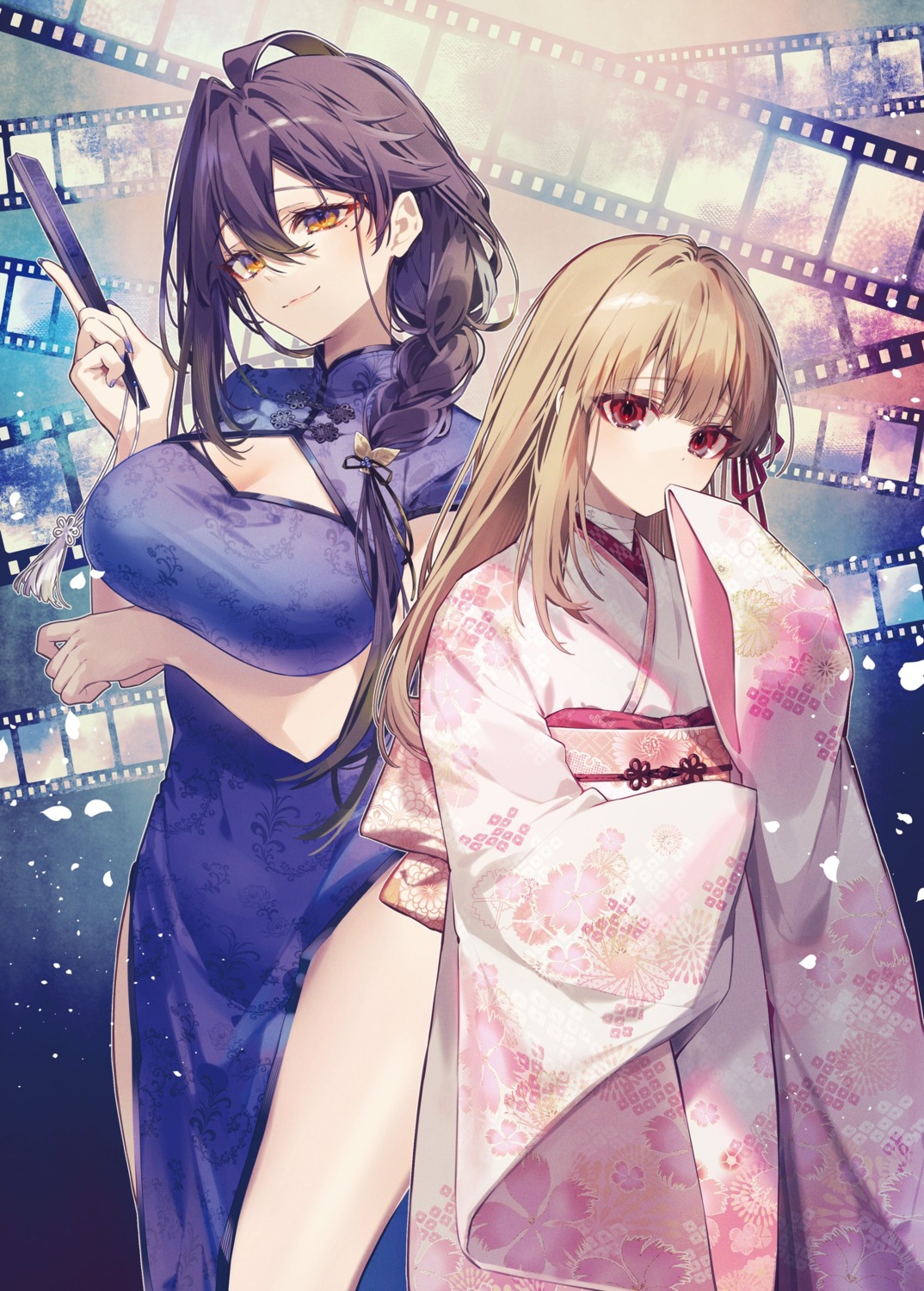 bandages breast_hold chinadress cleavage gokumon_nadeshiko gokumon_nadeshiko_kokoniari ichijiku_amana kimono oshioshio