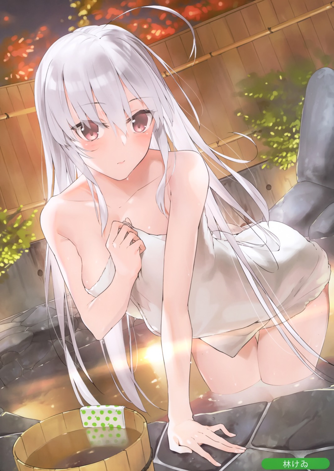 bathing breasts hayashi_kewi melonbooks onsen towel wet