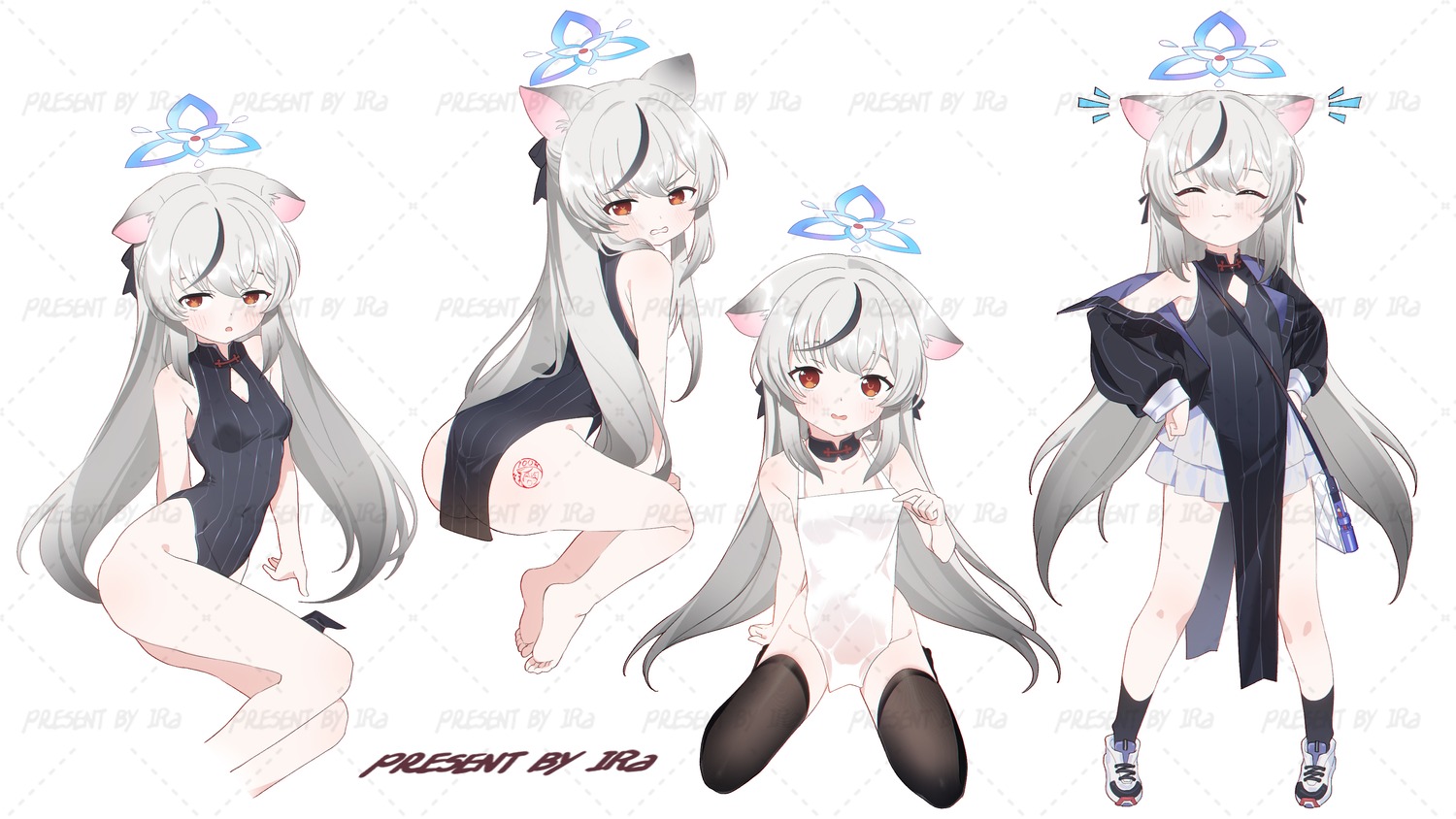 haapi jang p blue archive sunohara kokona animal ears ass dress feet halo l...