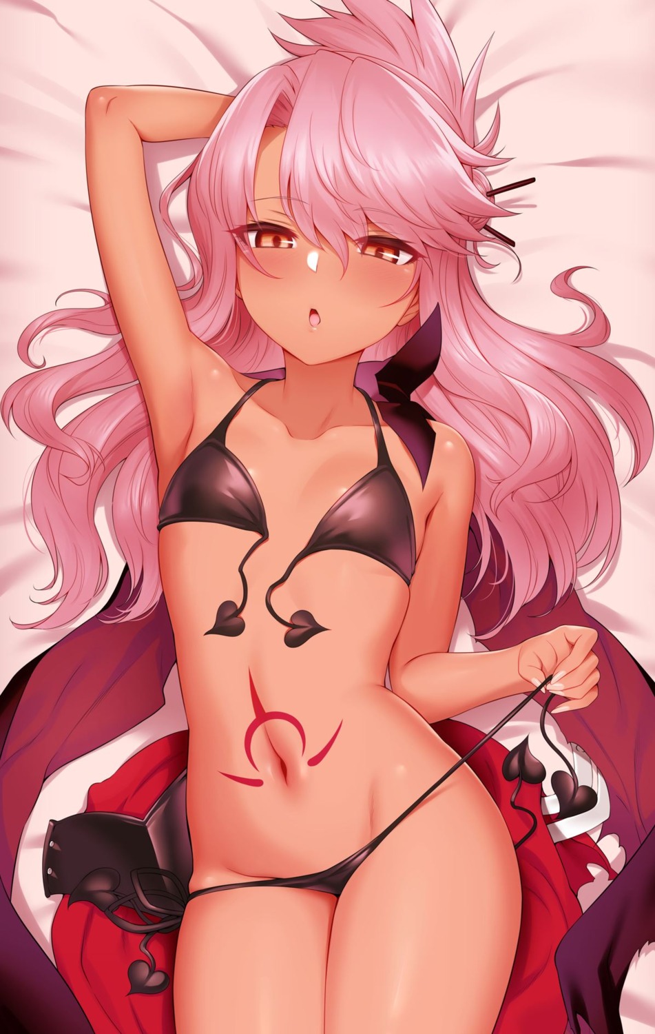 bikini chloe_von_einzbern fate/kaleid_liner_prisma_illya fate/stay_night loli panty_pull rogia swimsuits tattoo undressing