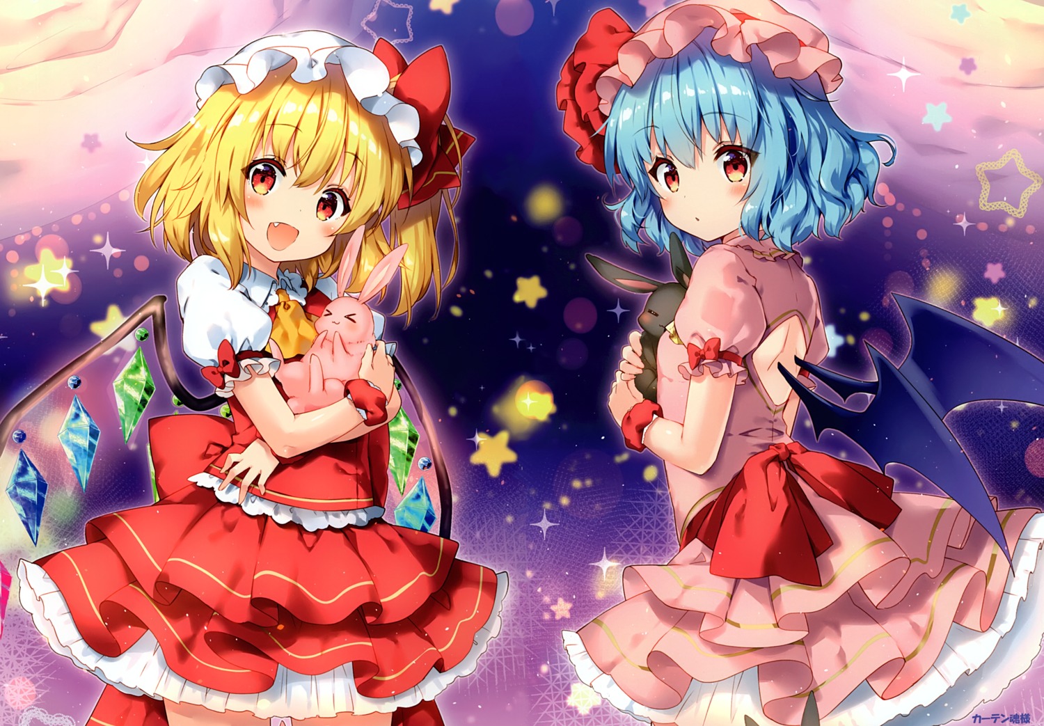 eterna flandre_scarlet remilia_scarlet riichu touhou wings