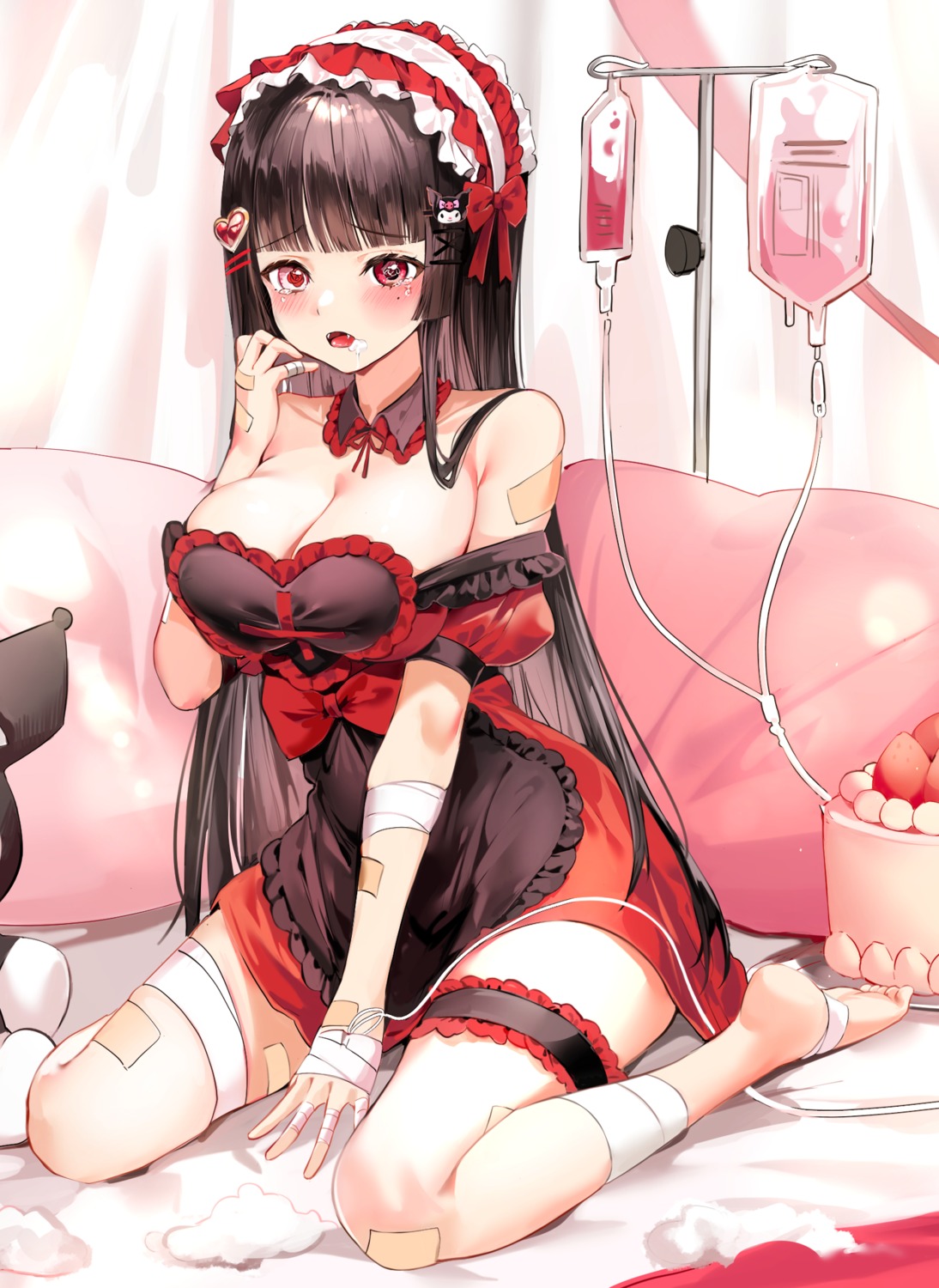 bandages bandaid cleavage garter gothic_lolita lillly lingerie lolita_fashion no_bra