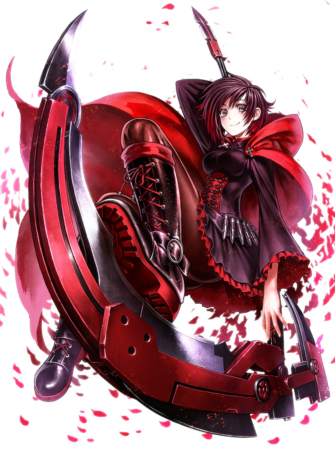 ass dress lain pantyhose ruby_rose rwby weapon