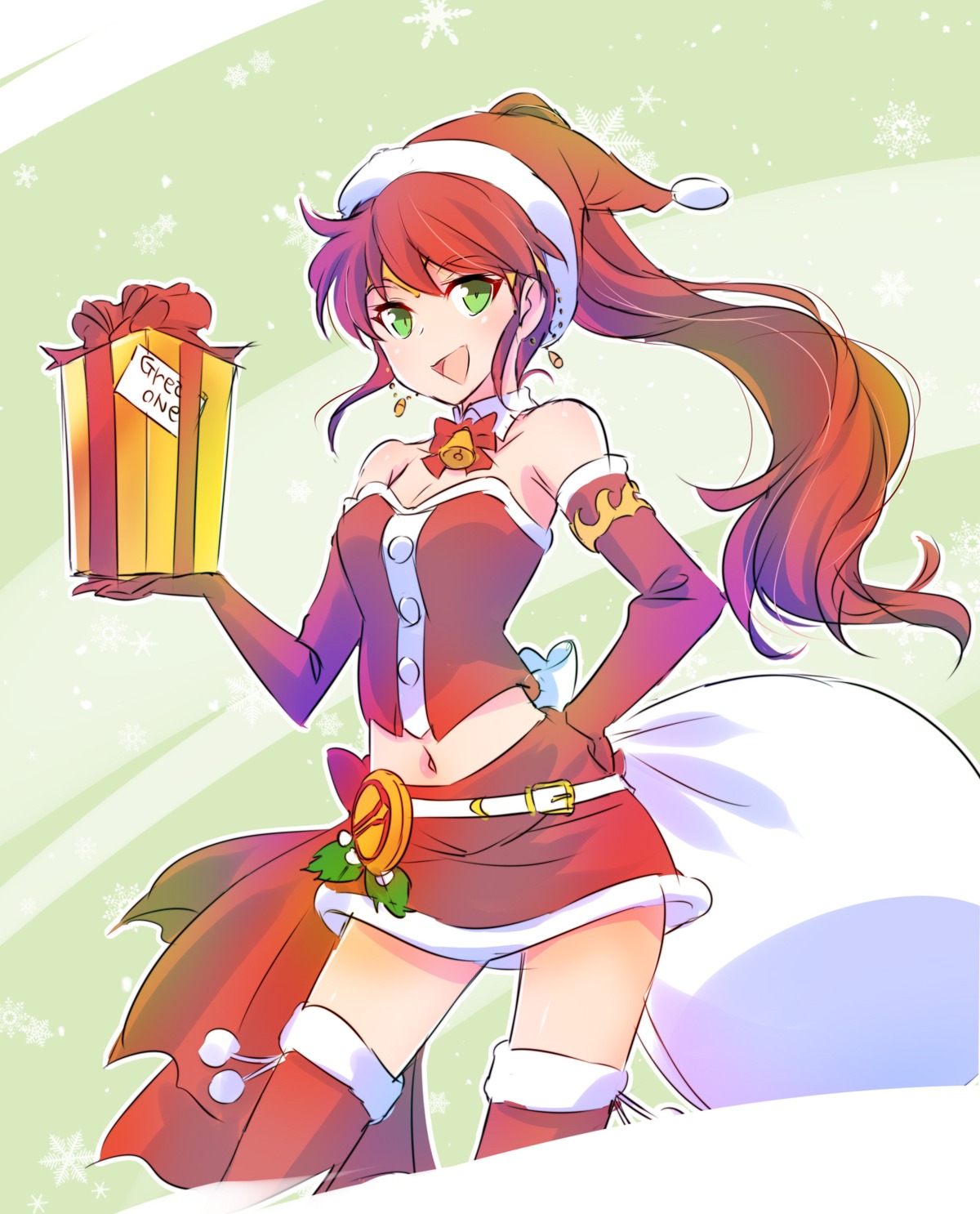 christmas cleavage iesupa pyrrha_nikos rwby thighhighs