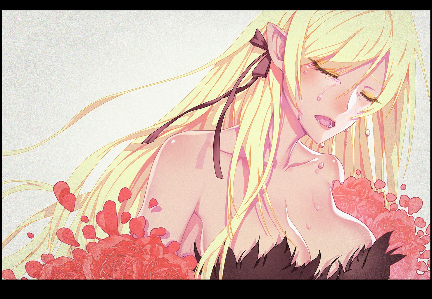 bakemonogatari cleavage kissshot_acerolaorion_heartunderblade kizumonogatari madyy monogatari_(series) oshino_shinobu pointy_ears