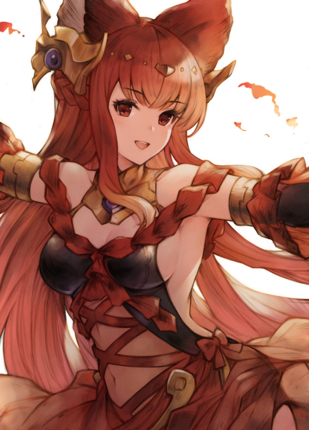 animal_ears anthuria_(granblue_fantasy) armor cleavage granblue_fantasy koretsuki_azuma no_bra