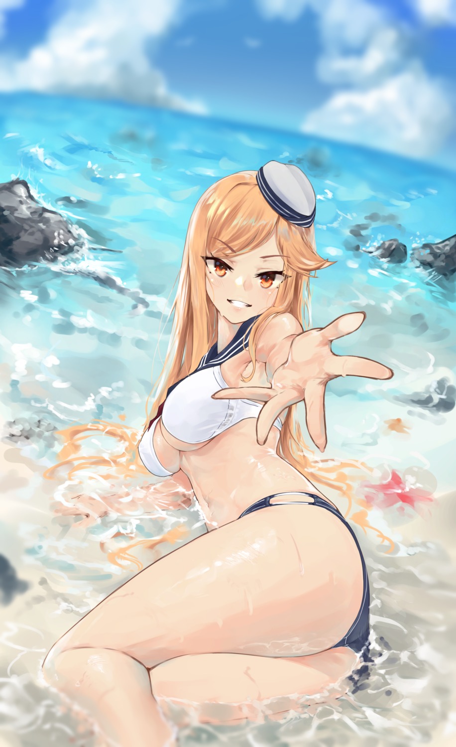 ass bikini erect_nipples girls_frontline m2hb_(girls_frontline) marrrrrr swimsuits thong wet