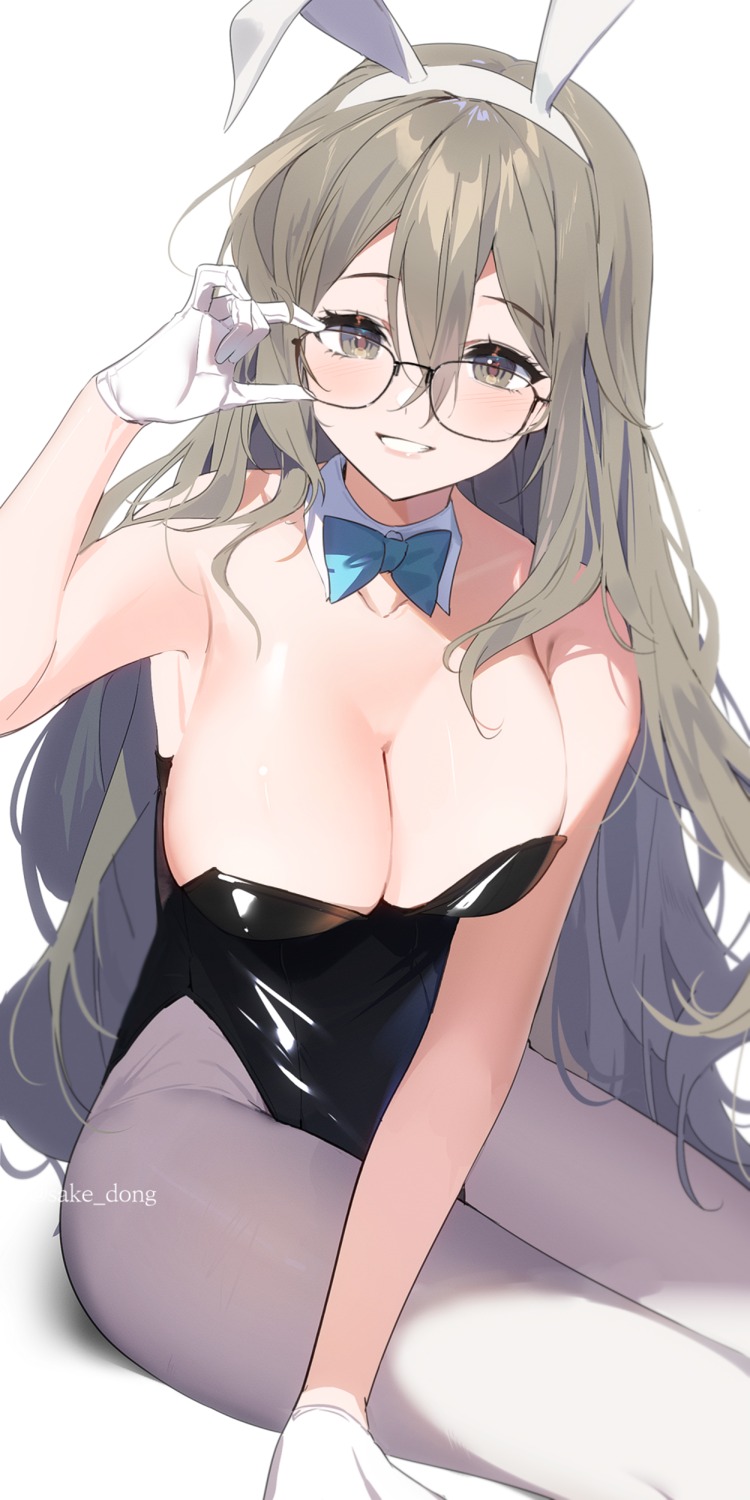 animal_ears blue_archive bunny_ears bunny_girl megane murokasa_akane pantyhose sake_dong