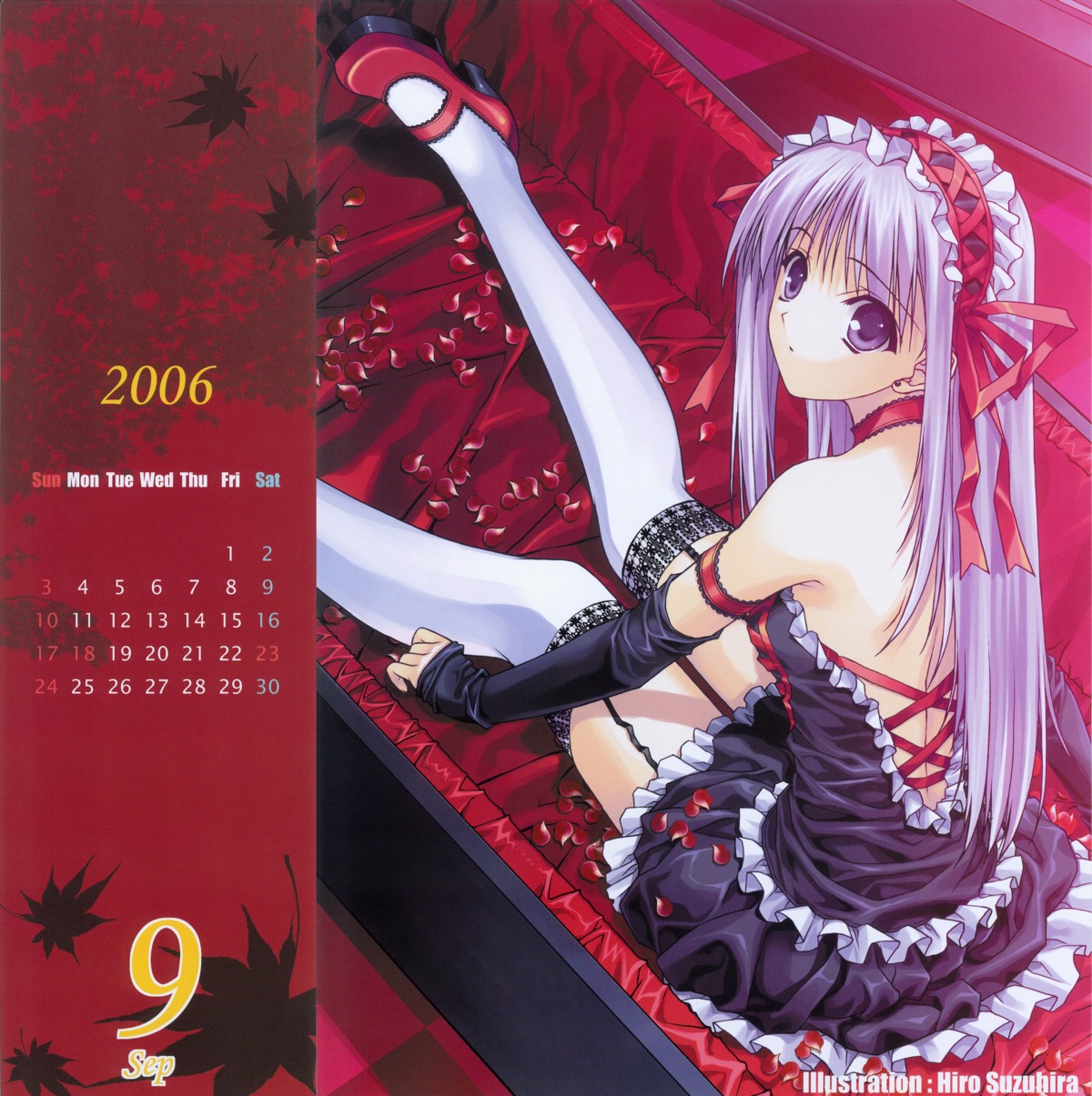 calendar gothic_lolita heart-work lolita_fashion stockings suzuhira_hiro thighhighs