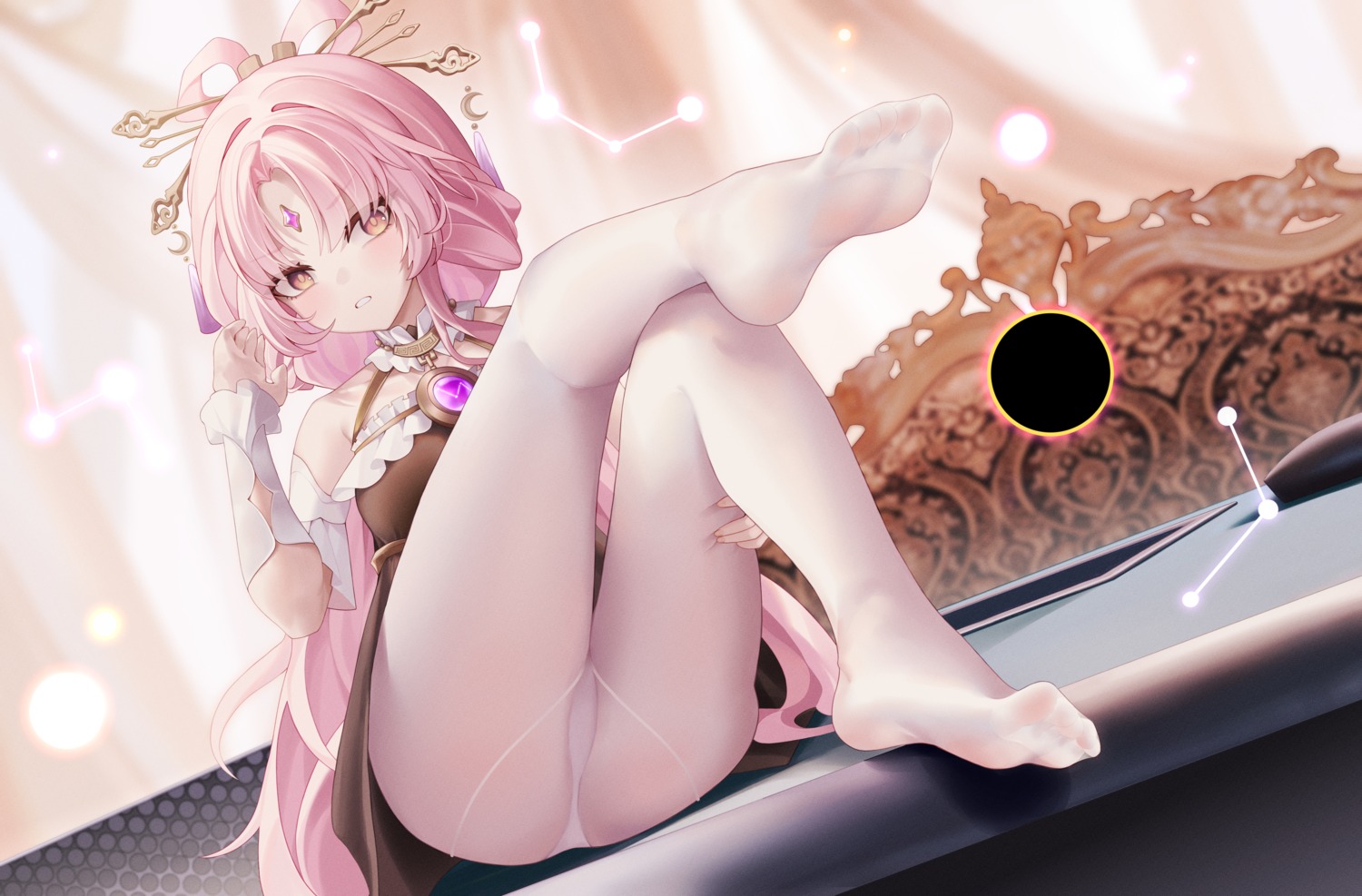 feet fu_xuan honkai:_star_rail loli pantsu pantyhose shi_le_yuan skirt_lift thong