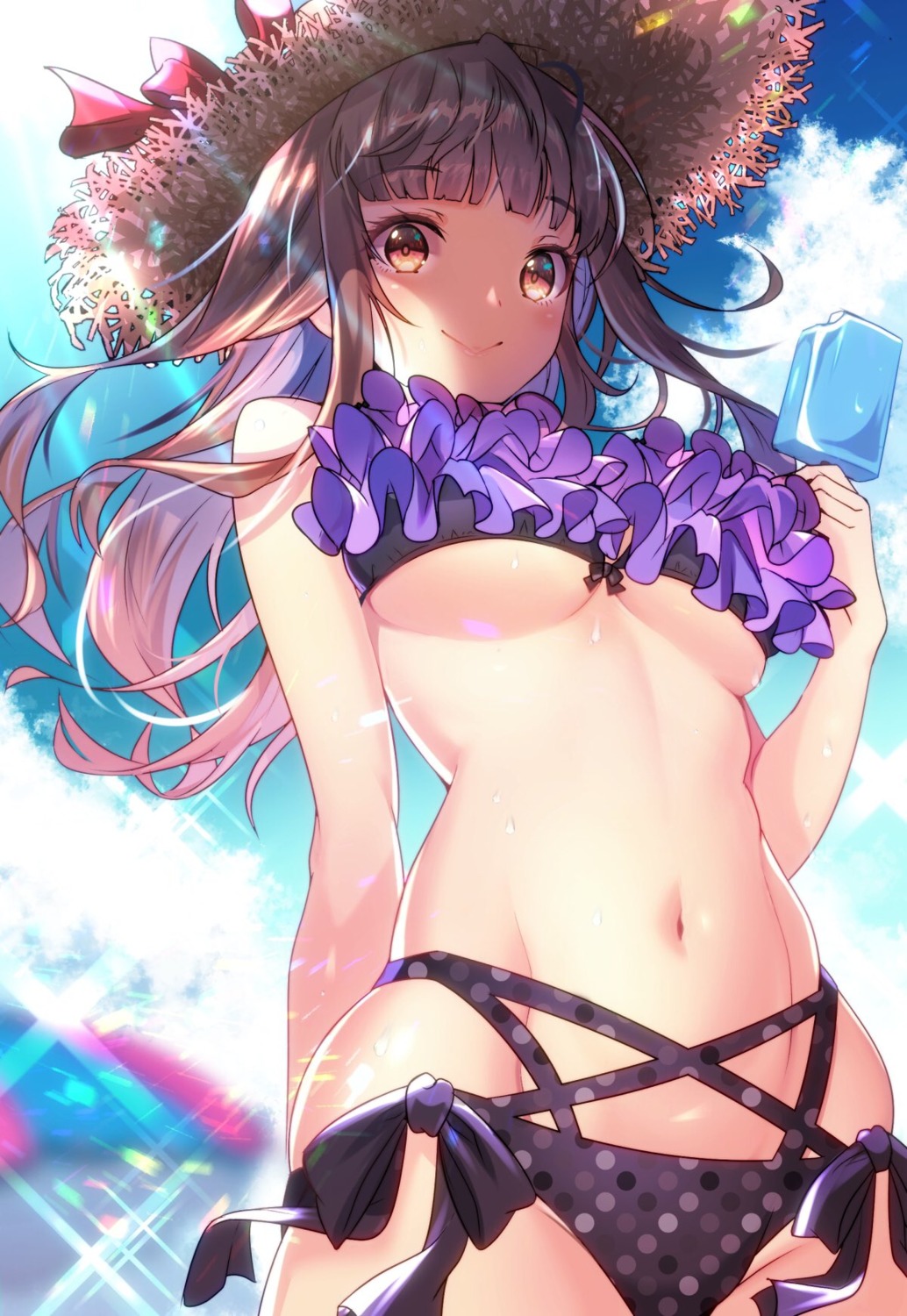 bikini fujiya_takao swimsuits underboob wet