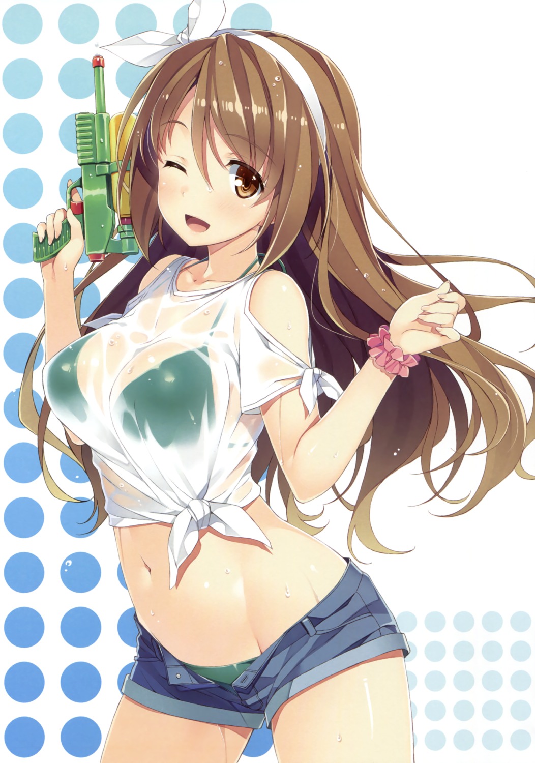 bikini gun ideologue! see_through shinmei_akane swimsuits wet_clothes yuuki_hagure