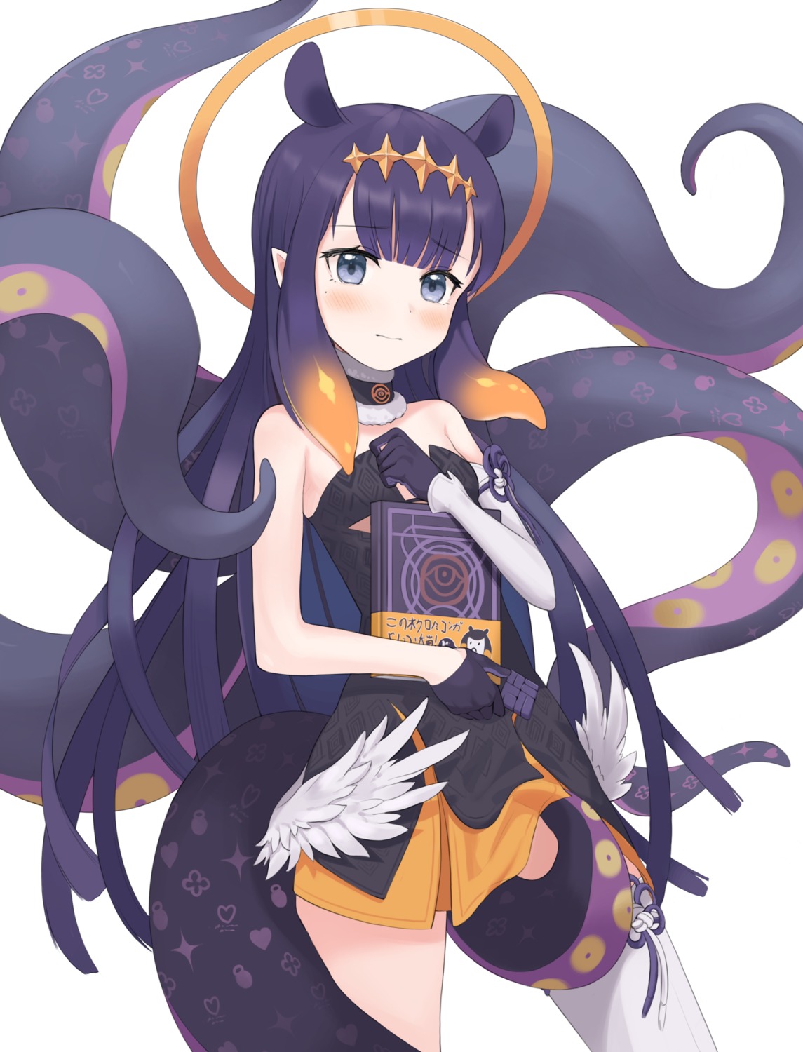 haeil2 hololive hololive_english ninomae_ina'nis pointy_ears tentacles thighhighs