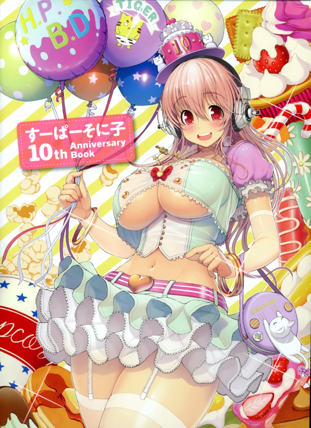 dress headphones sonico stockings super_sonico thighhighs tsuji_santa underboob