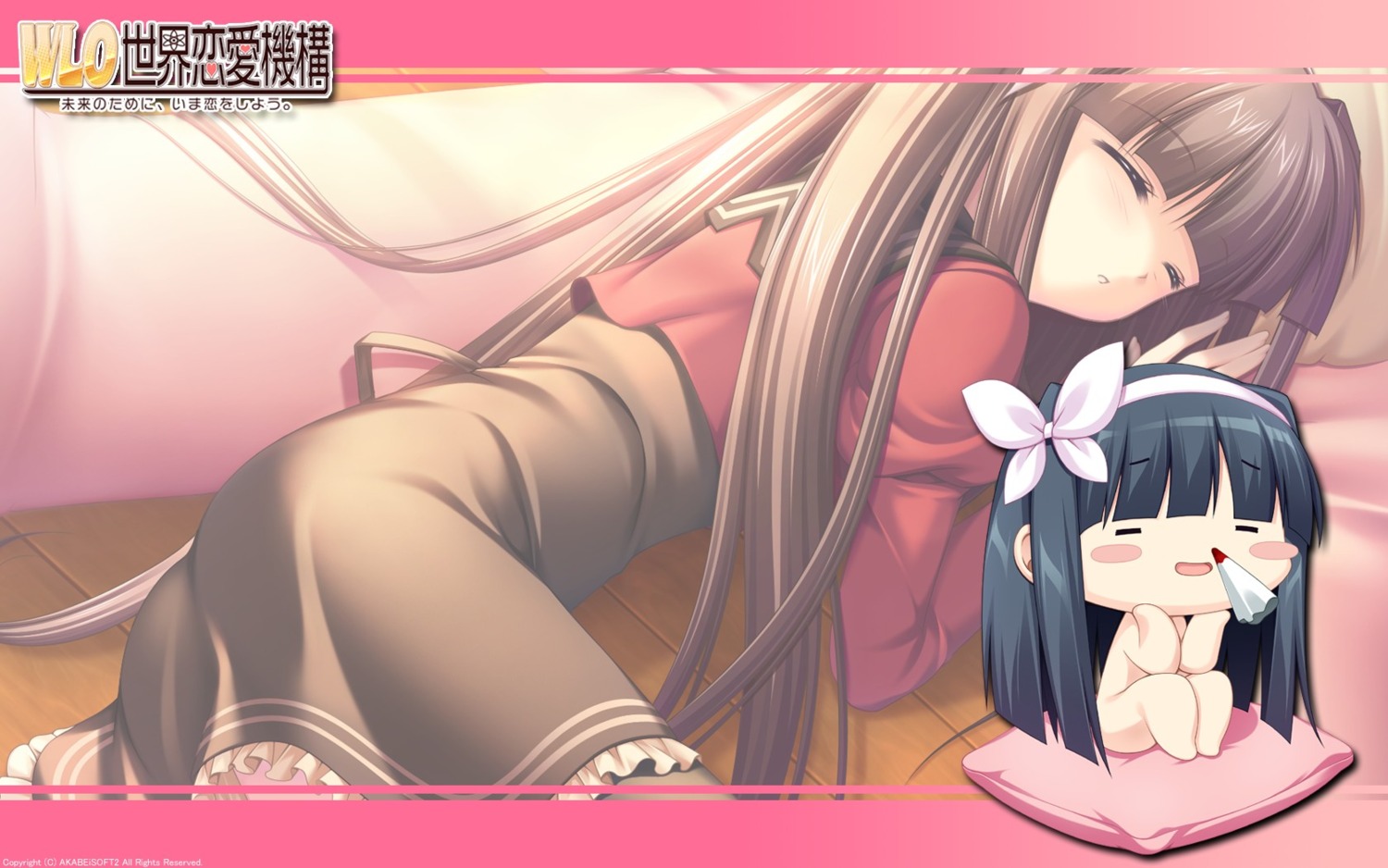 akabeisoft2 alpha asami_asami chibi naked w.l.o._sekai_renai_kikou wallpaper