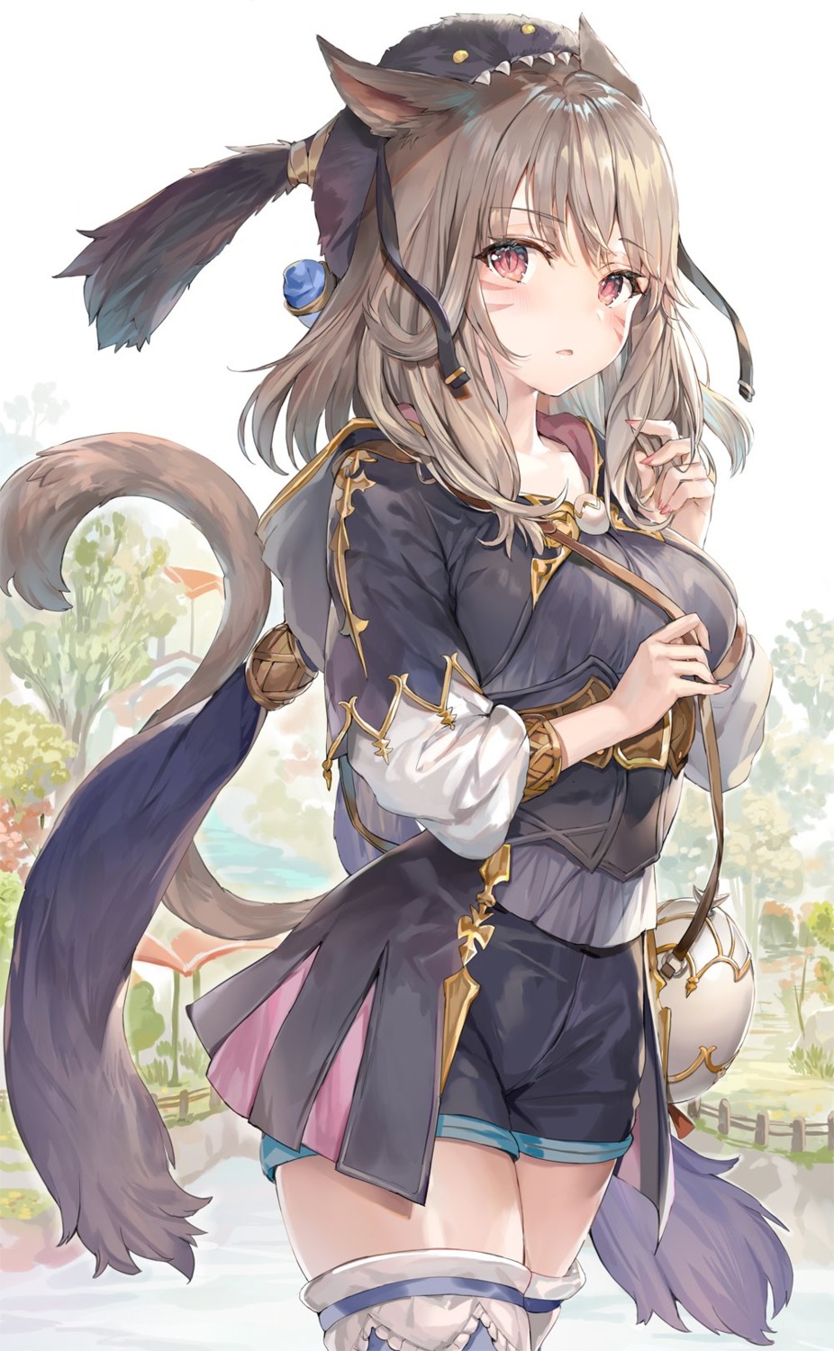 animal_ears final_fantasy final_fantasy_xiv miqo'te momoko_(momopoco) tail thighhighs