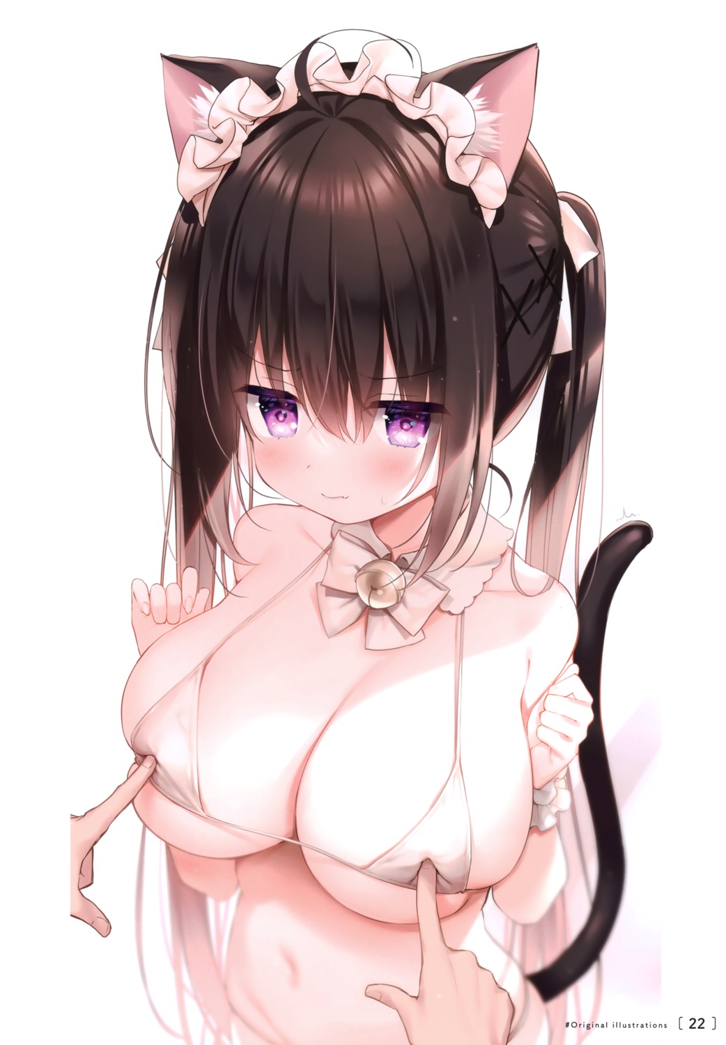 animal_ears bikini hisagi_(puchimaple) nekomimi puchimaple swimsuits tail