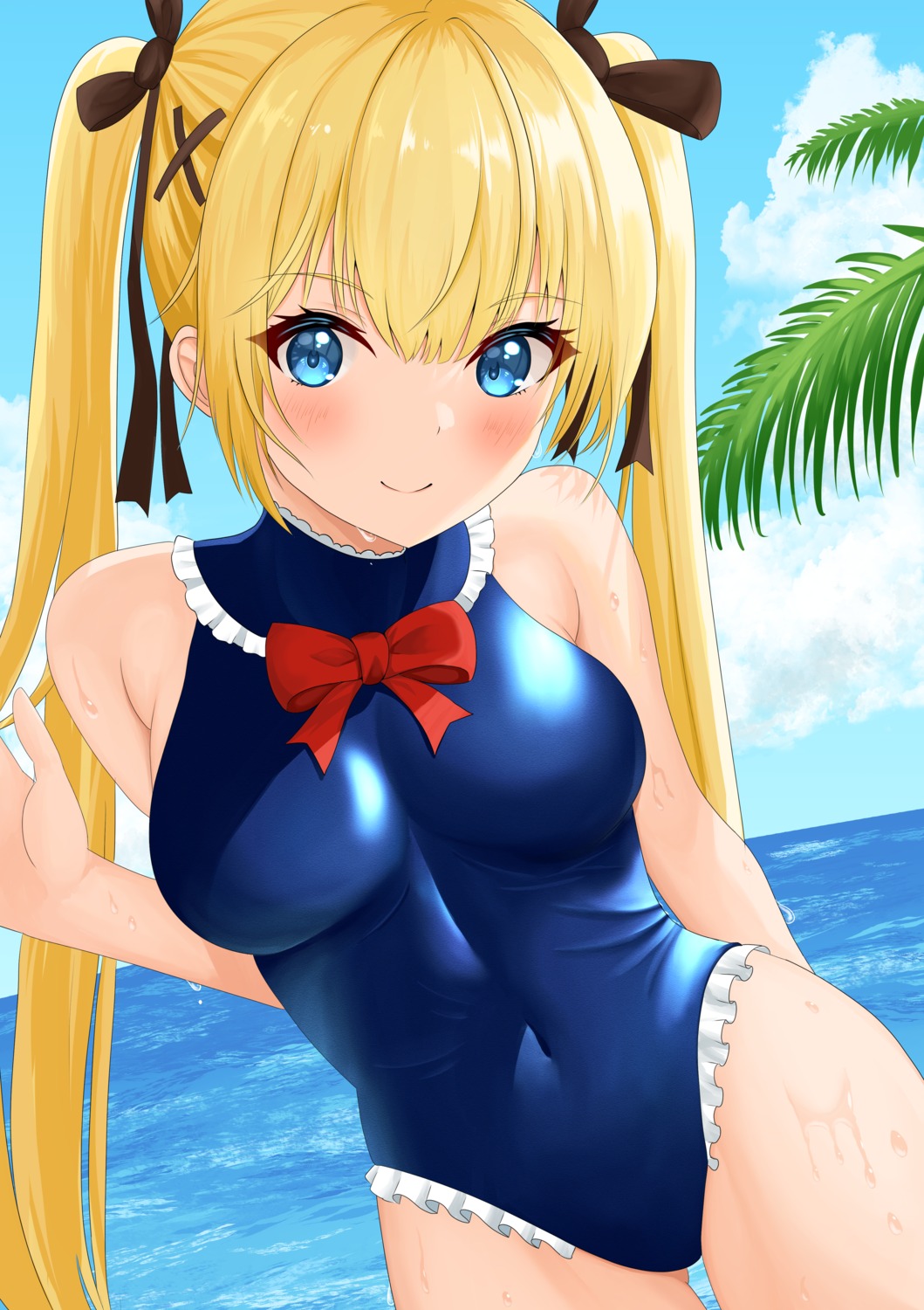 azur_lane dead_or_alive marie_rose onabe_no_shime swimsuits wet