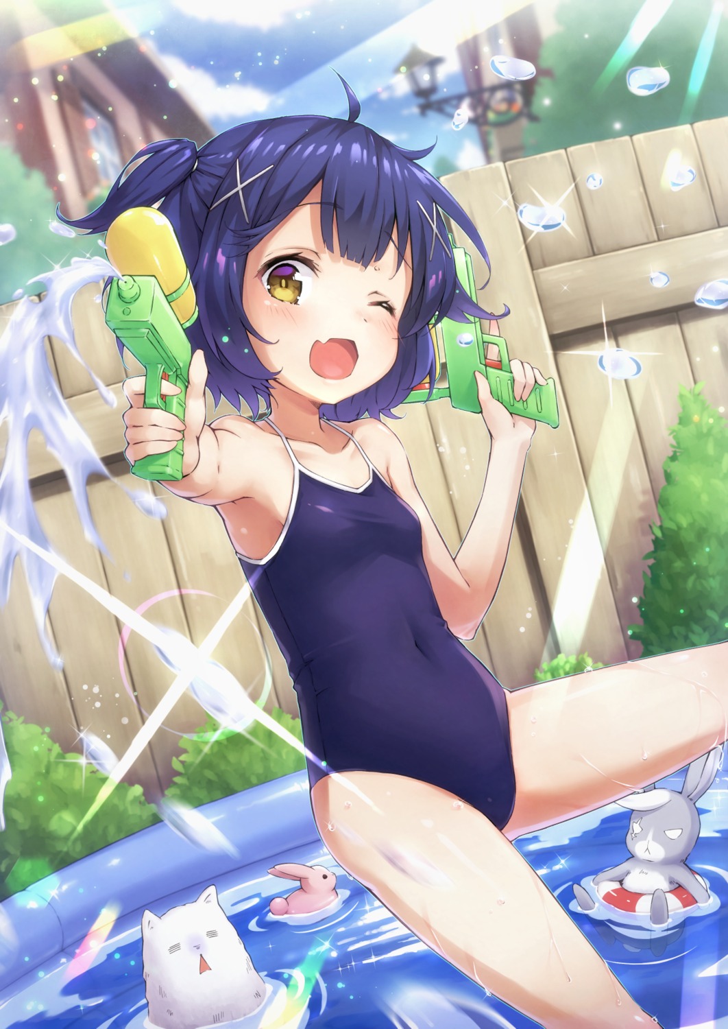 gochuumon_wa_usagi_desu_ka? gun jouga_maya kasehk school_swimsuit swimsuits tippy_(gochuumon_wa_usagi_desu_ka?) wet