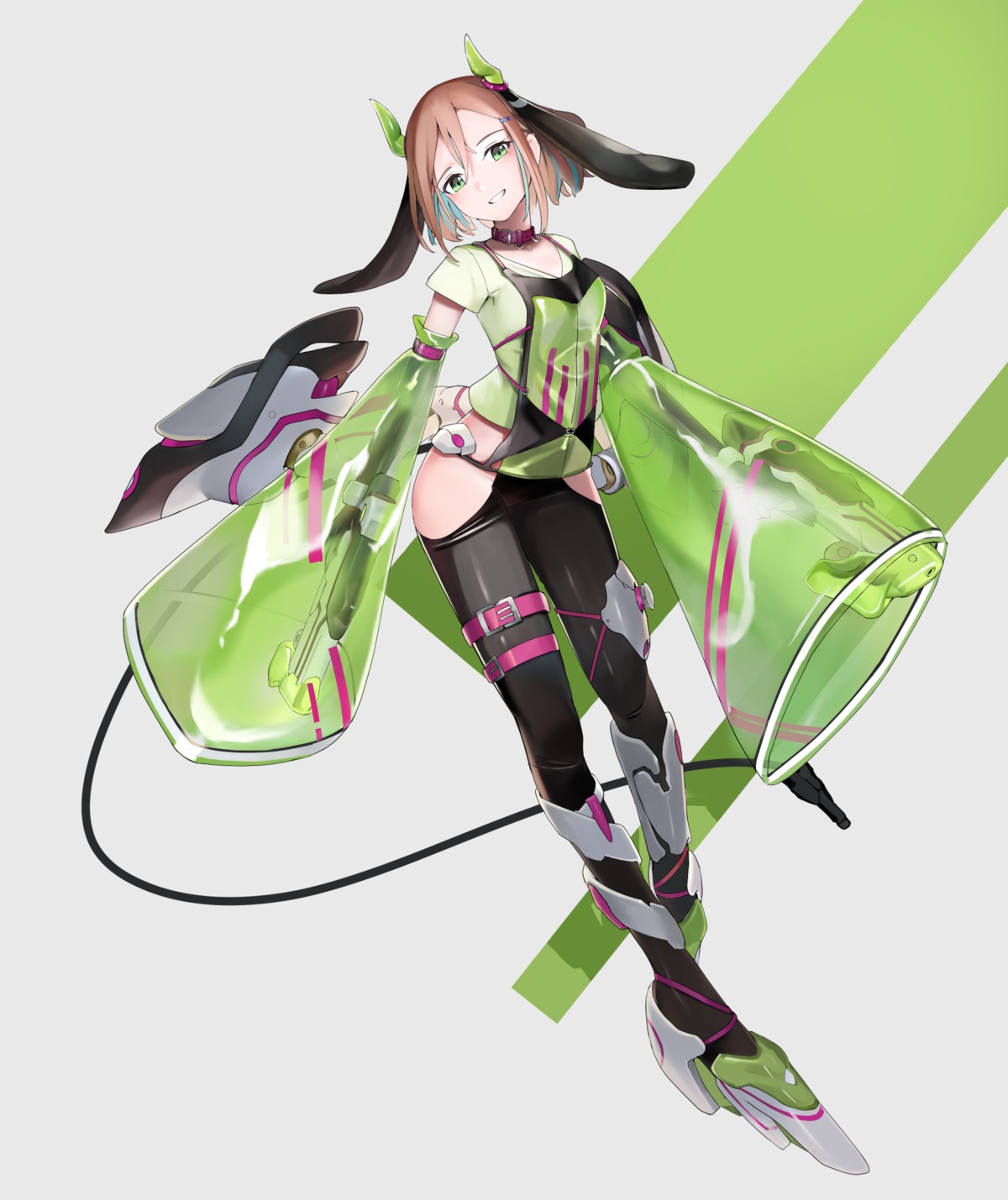 animal_ears bunny_ears garter gun heels horns sunga2usagi tail