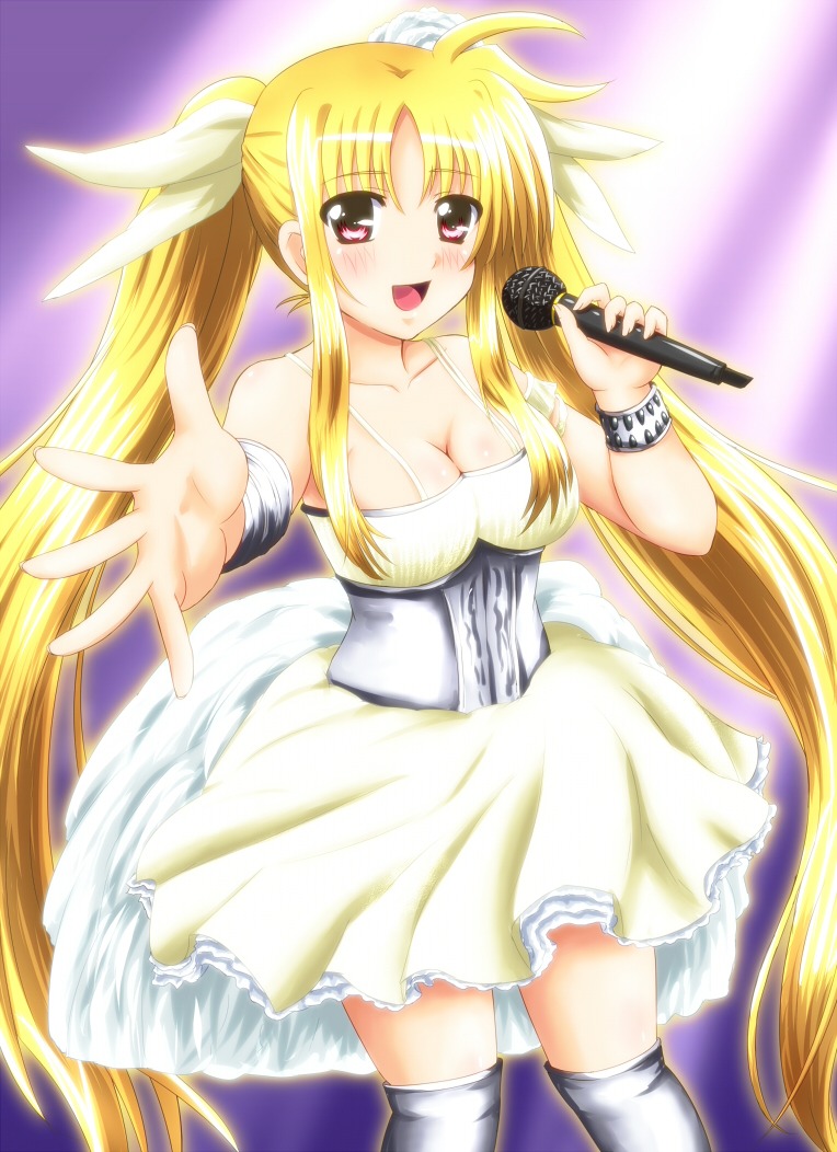 cleavage diesel dress fate_testarossa mahou_shoujo_lyrical_nanoha mahou_shoujo_lyrical_nanoha_strikers