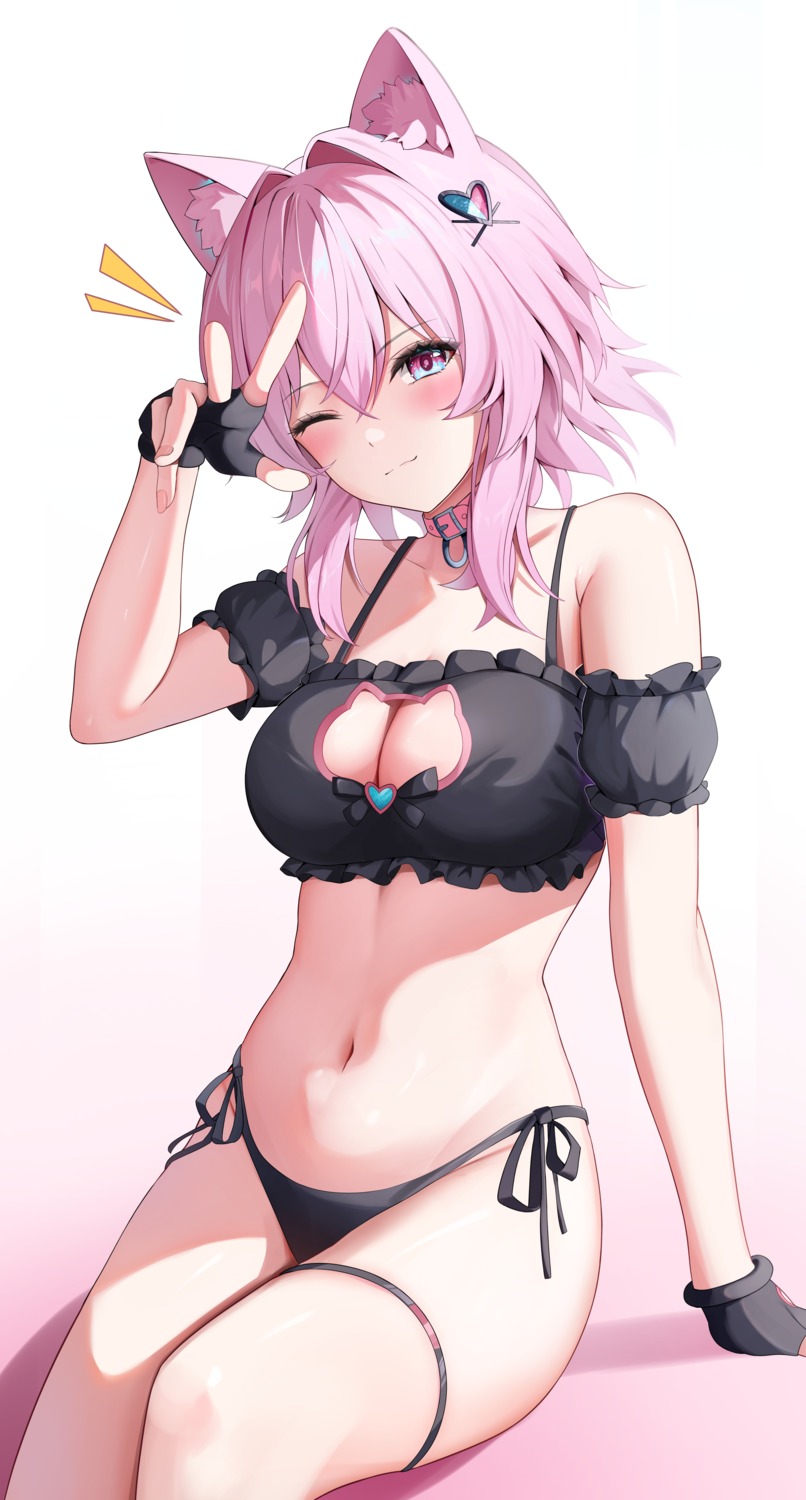 animal_ears bra garter honkai:_star_rail march_7th nekomimi pantsu string_panties yeni