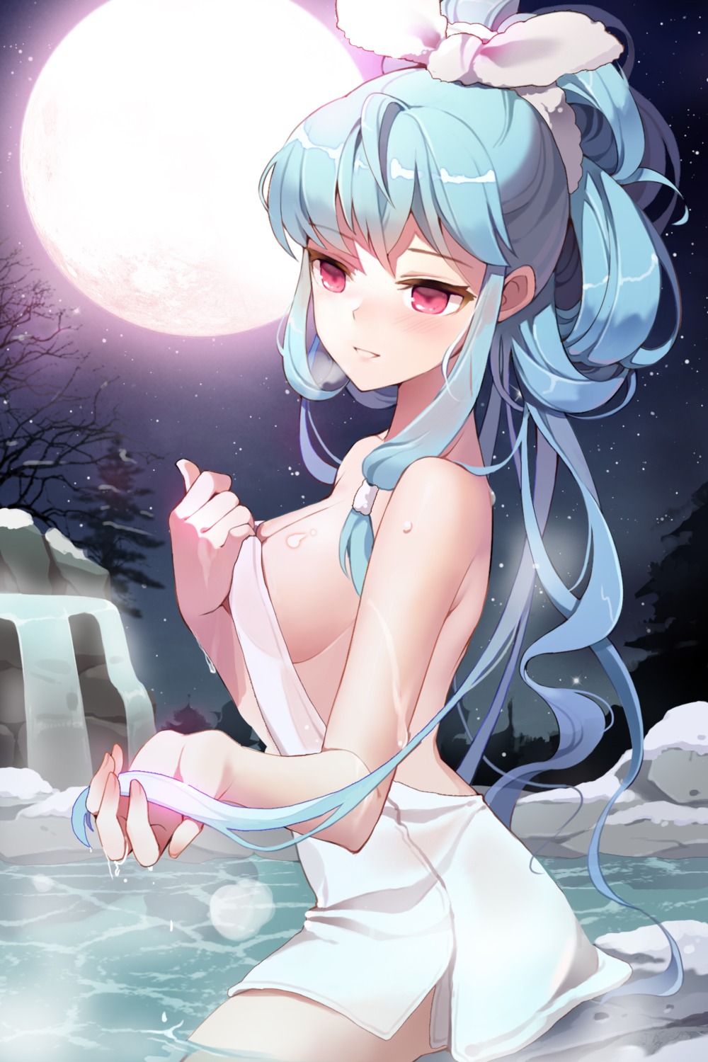 cleavage gilse linus_falco onsen sword_girls towel