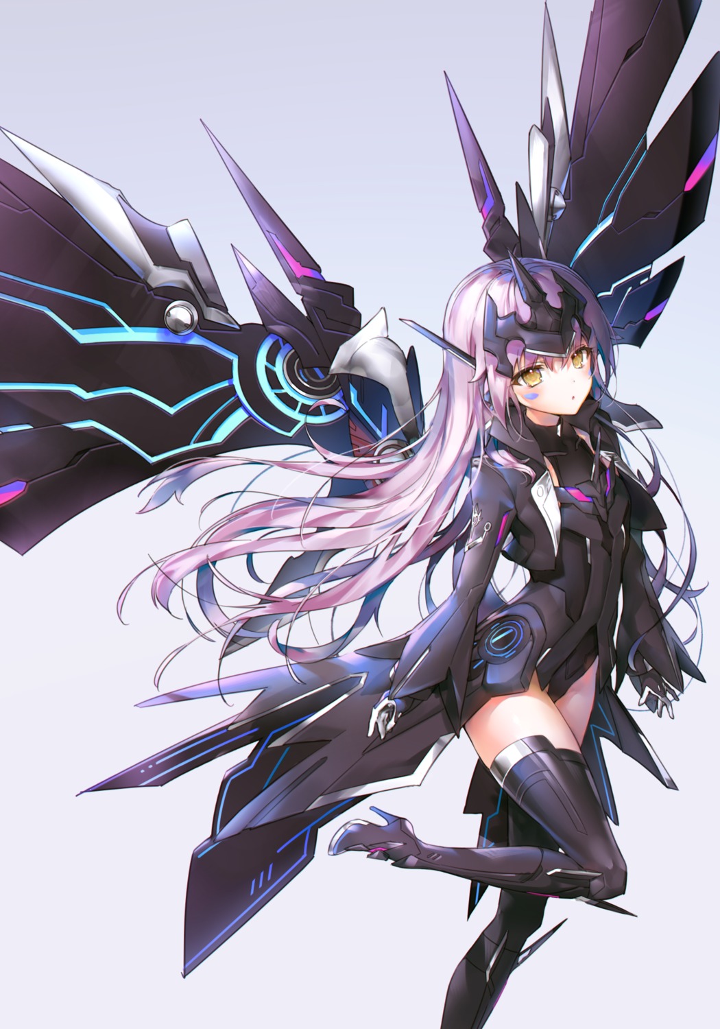 elsword eve_(elsword) heels leotard tanjel thighhighs wings