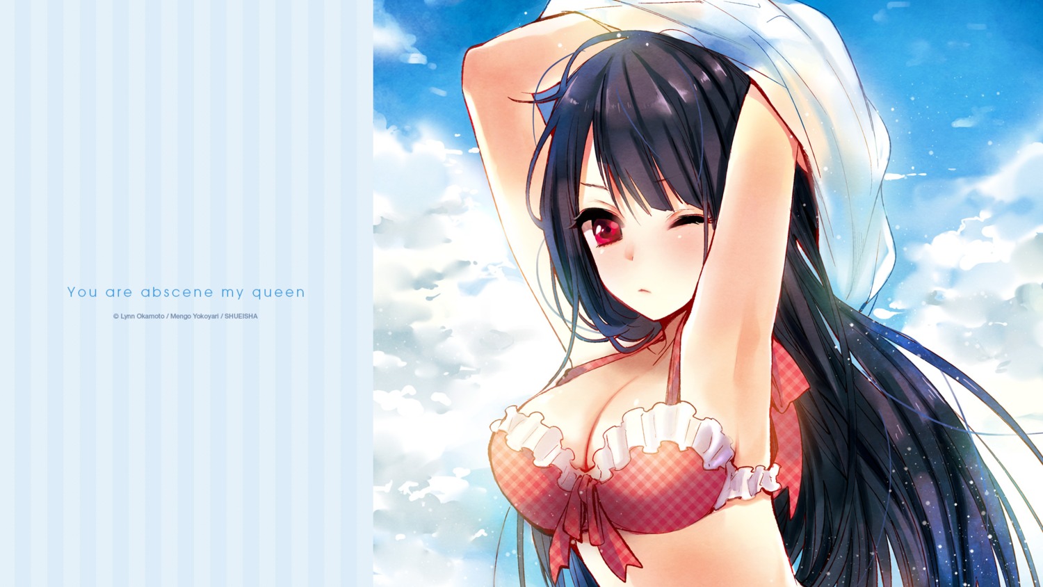 bikini cleavage kawana_subaru kimi_wa_midara_na_boku_no_joou swimsuits wallpaper yokoyari_mengo