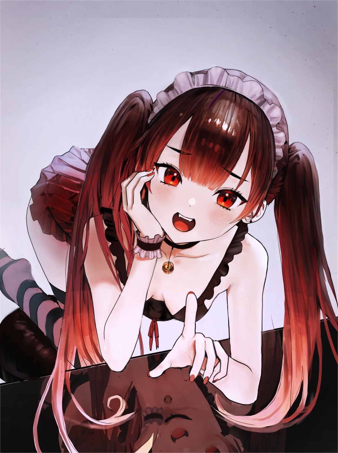 ah_(pixiv62888100) maid no_bra skirt_lift thighhighs