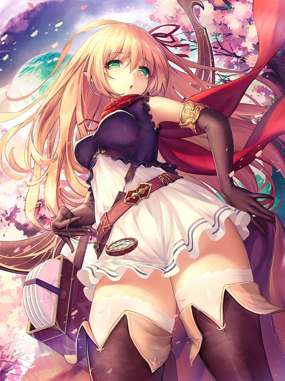 arisa_(shadowverse) dk_senie dress pointy_ears shadowverse thighhighs