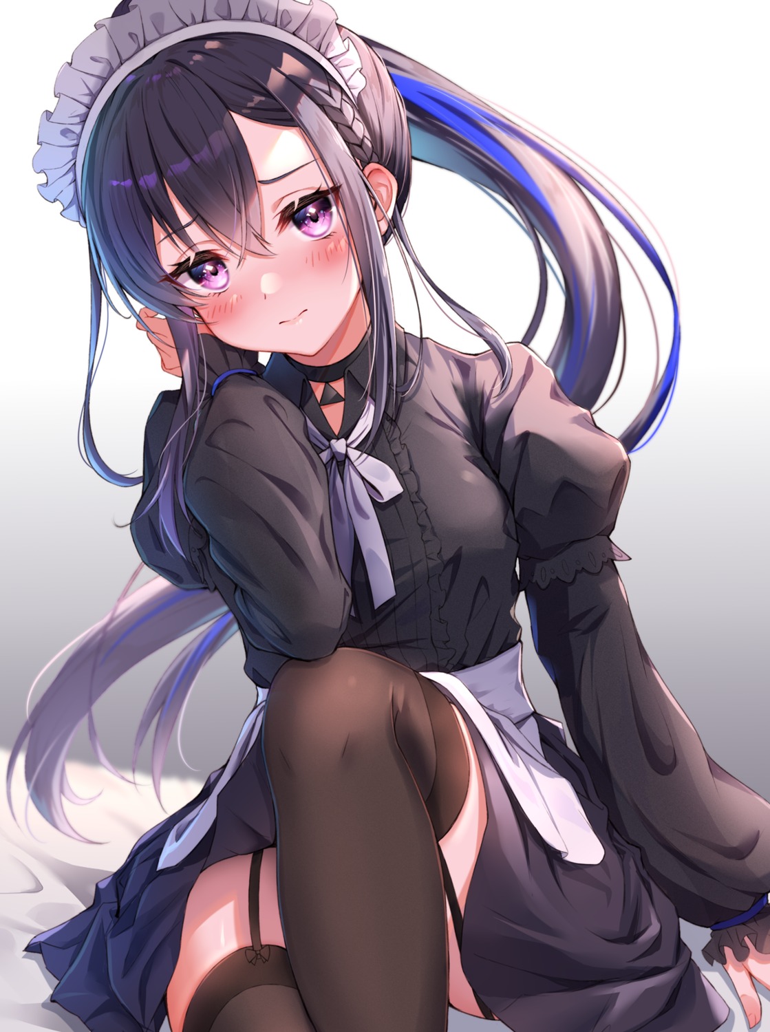 maid skirt_lift stockings thighhighs toki_(toki_ship8)