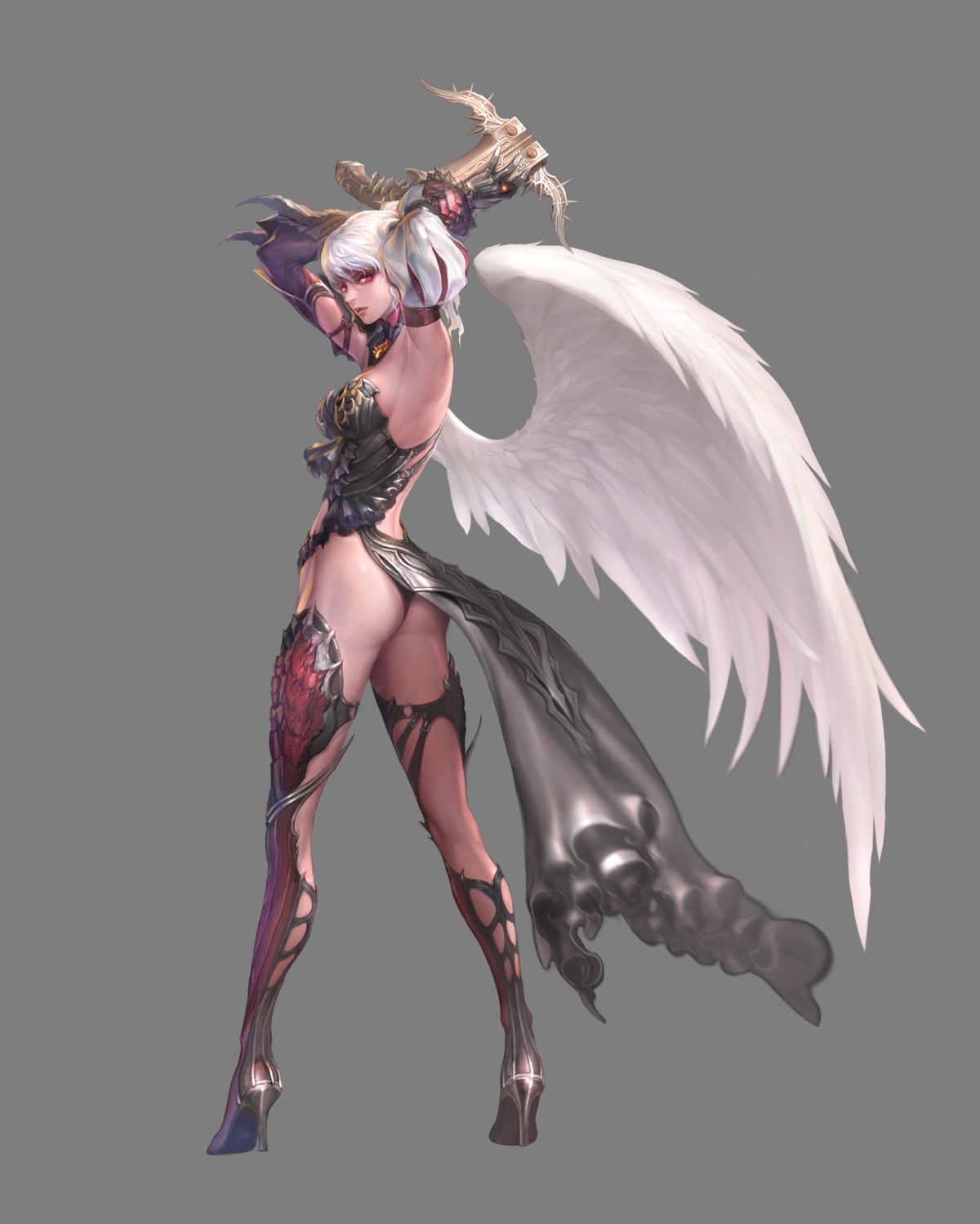 armor kamael lineage_2 tagme thighhighs transparent_png wings