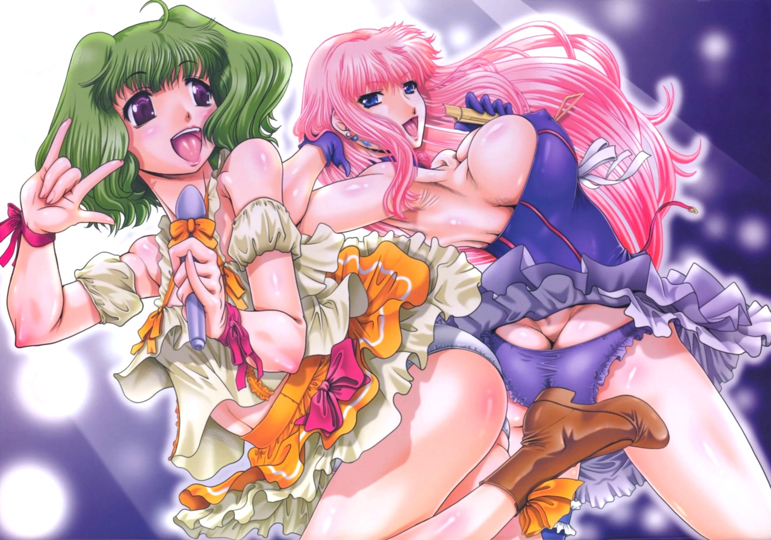 cleavage macross macross_frontier pantsu ranka_lee sheryl_nome type.90