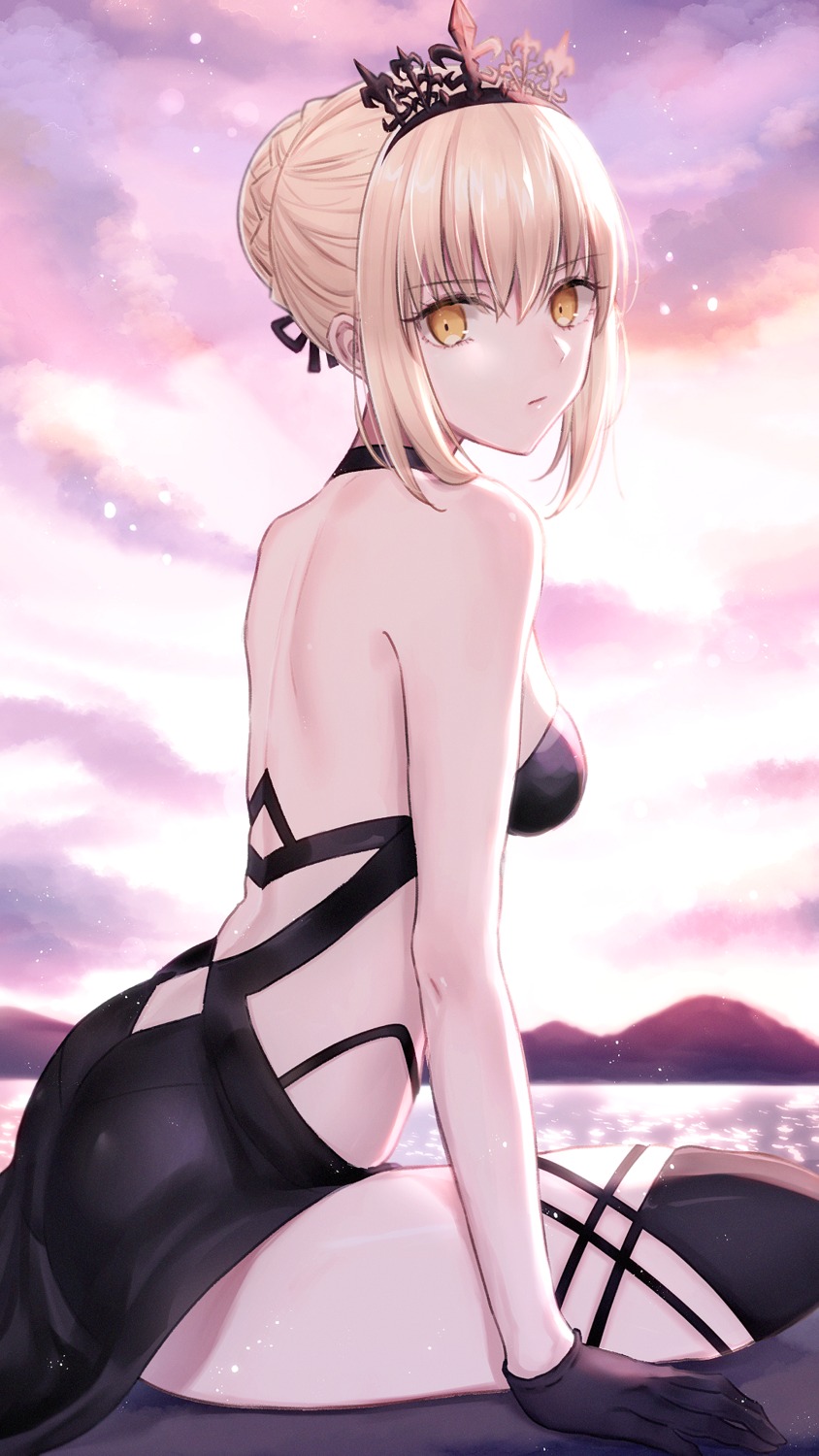 ass dress fate/grand_order meltymaple no_bra saber saber_alter thighhighs