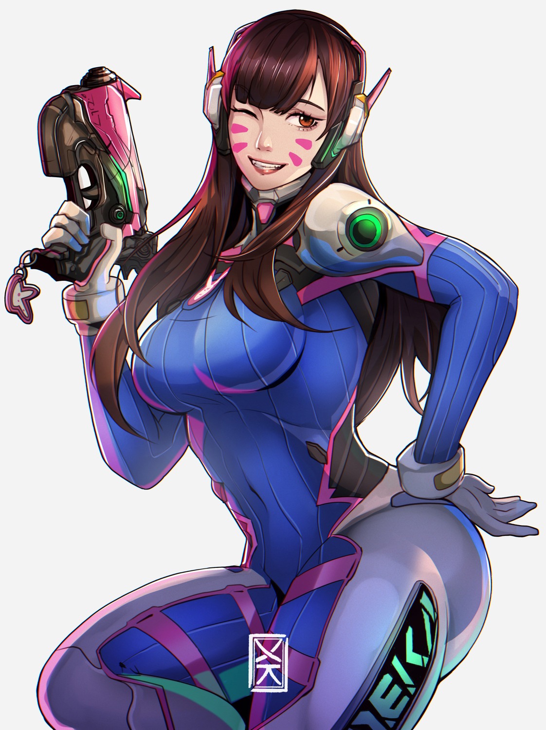 bodysuit d.va gun headphones overwatch xuuikie_ashe