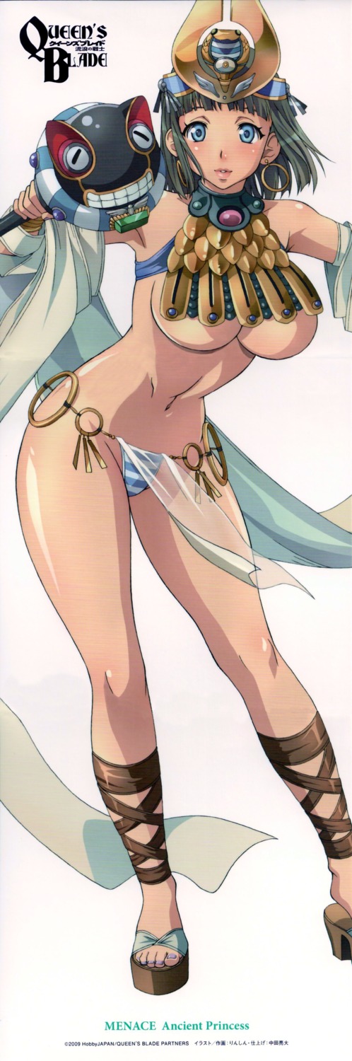 menace pantsu queen's_blade rin_sin scanning_artifacts see_through setra shimapan stick_poster underboob