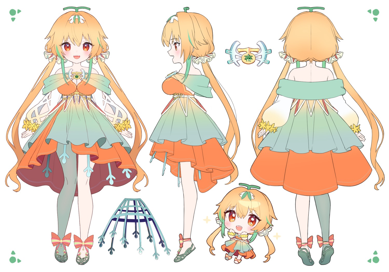 ainy character_design chibi cleavage dress pantyhose