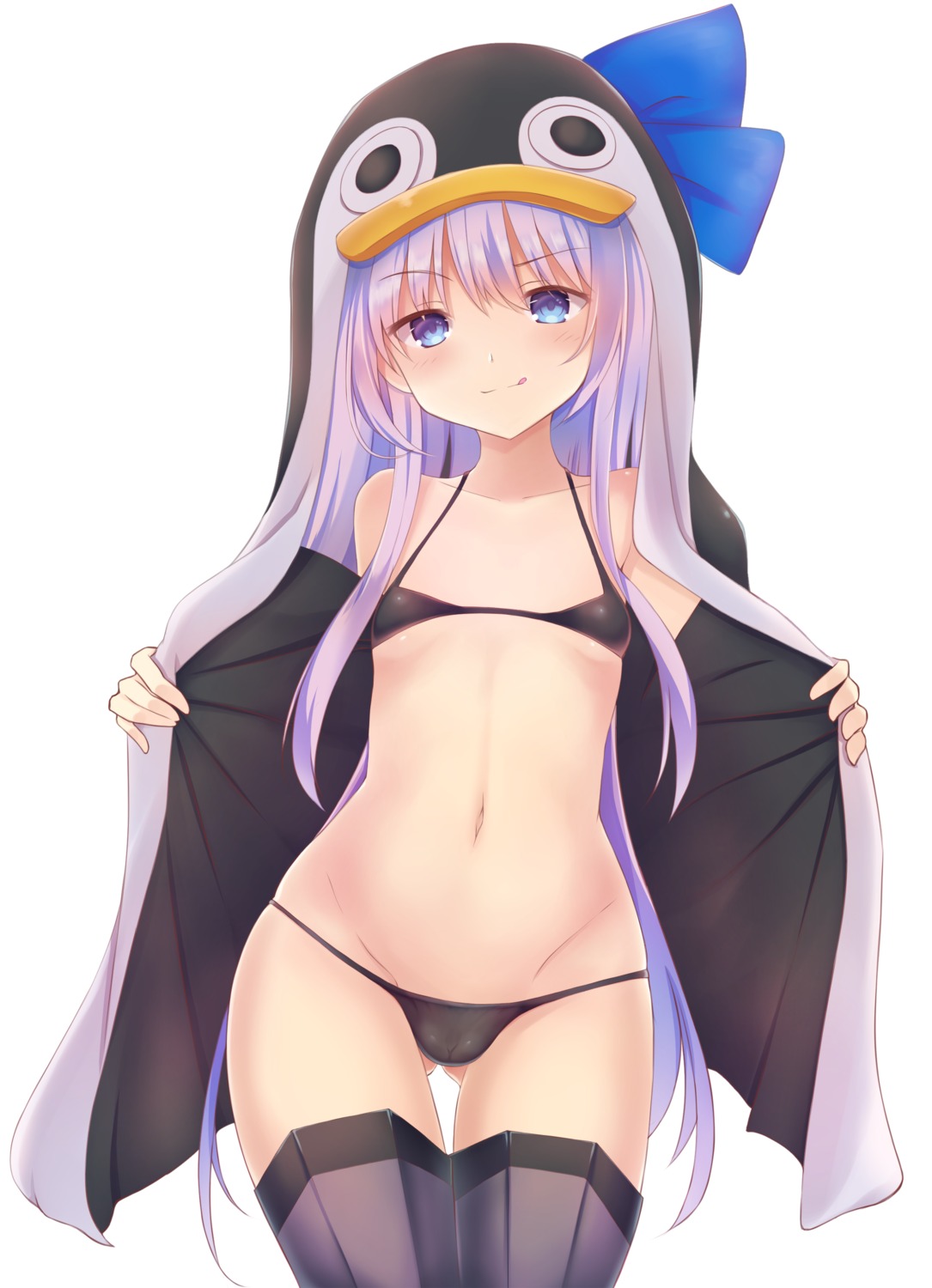 armor bikini cameltoe fate/grand_order loli meltryllis nakano_iyo open_shirt penguin swimsuits thighhighs underboob undressing