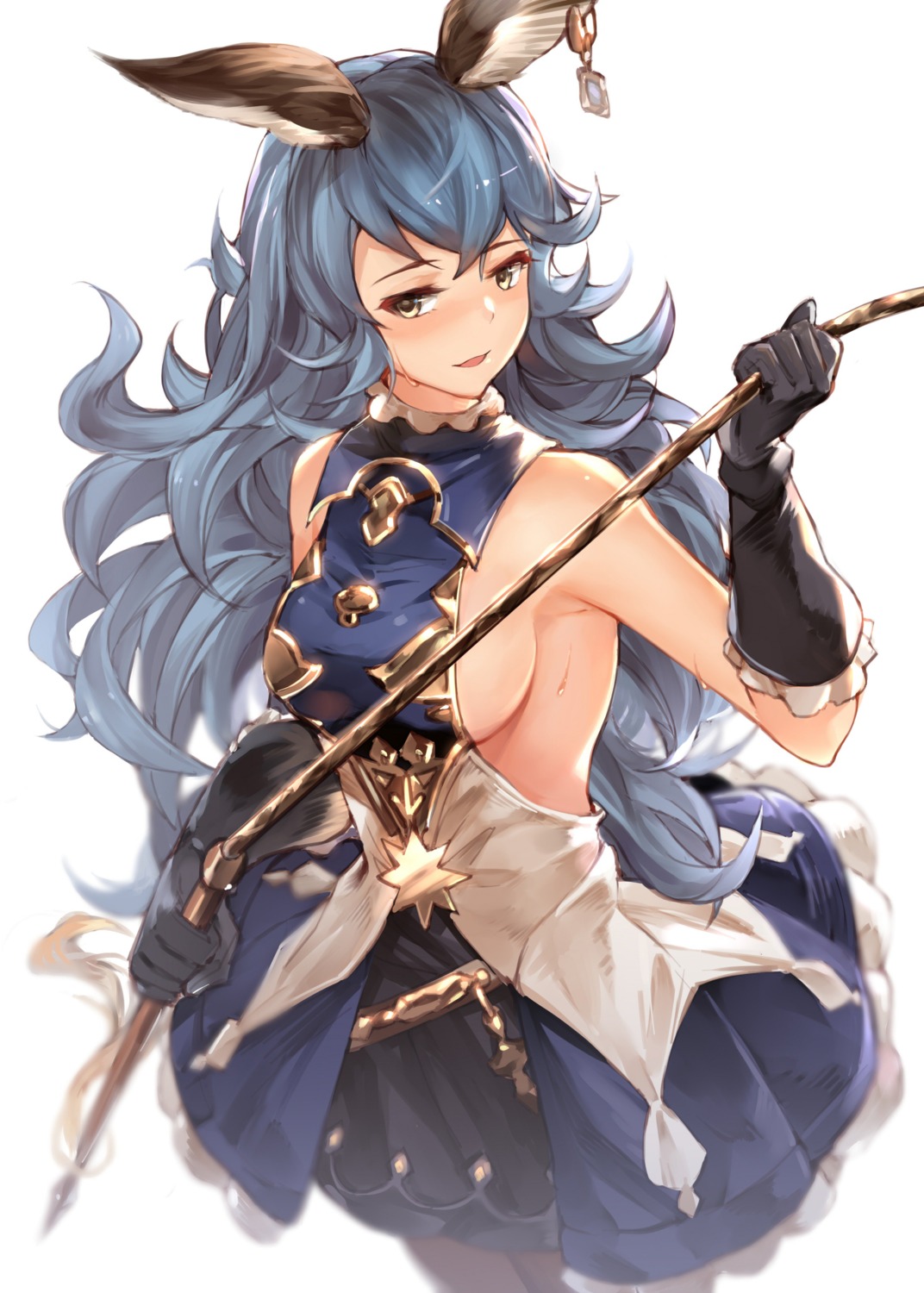 animal_ears ferry_(granblue_fantasy) granblue_fantasy hana_mori no_bra weapon