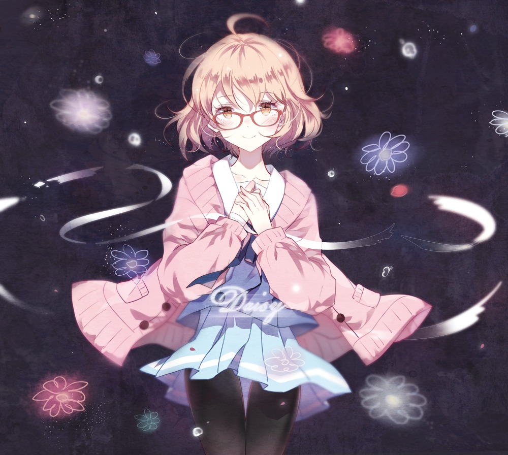 domotolain kuriyama_mirai kyoukai_no_kanata megane pantyhose