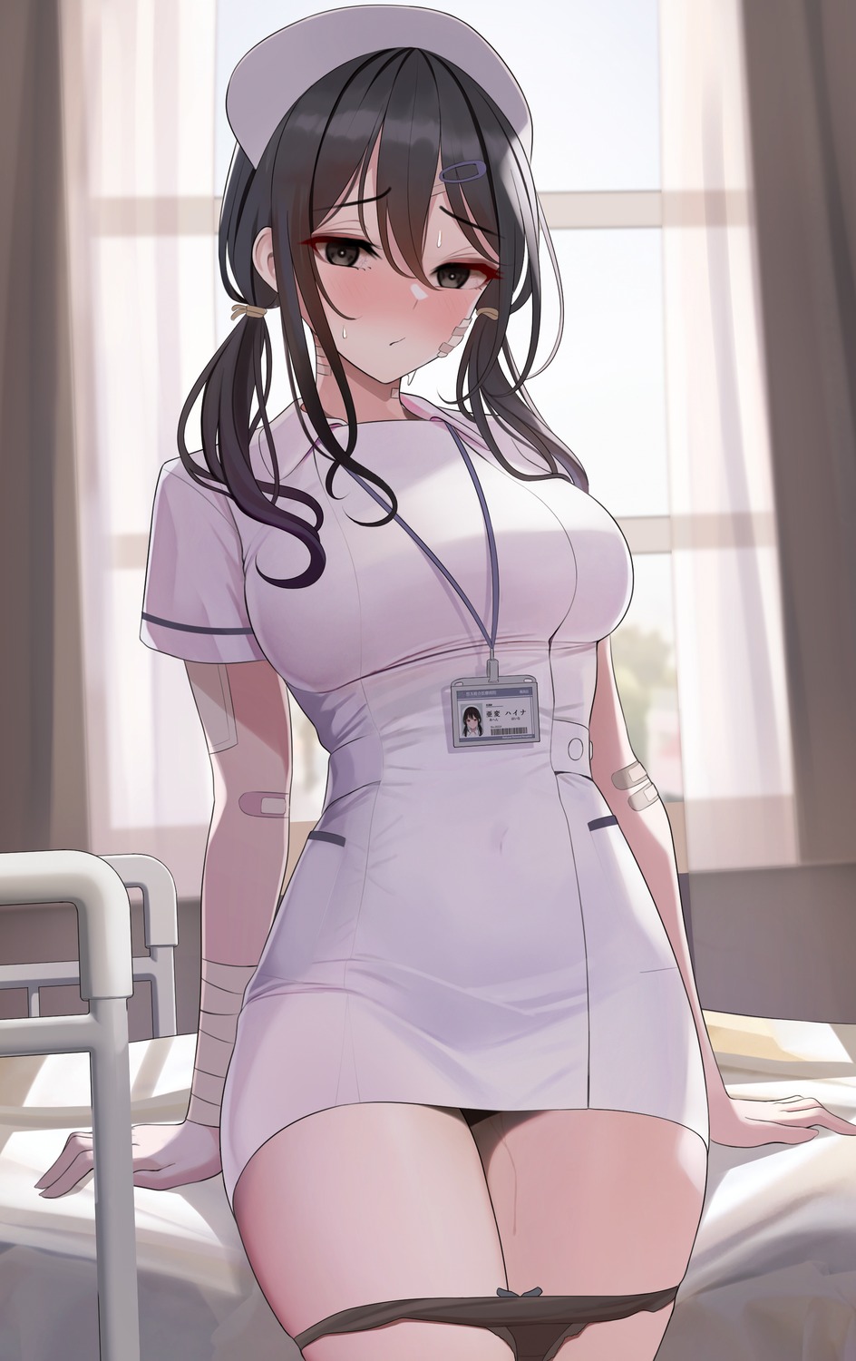 bandages bandaid nurse pantsu panty_pull pussy_juice turisasu