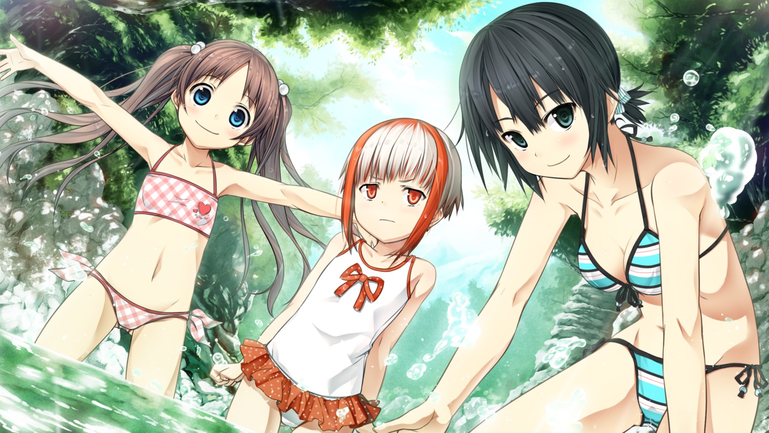 arishima_alice bikini cleavage cura game_cg lose monobeno sawai_natsuha sumi_(monobeno) swimsuits