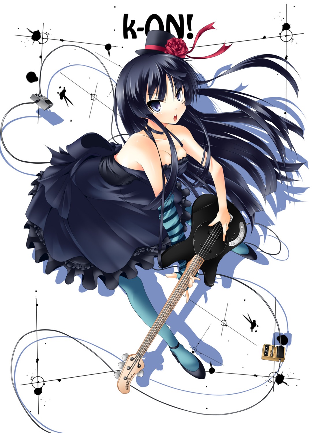 akiyama_mio cleavage guitar k-on! nana_(artist)