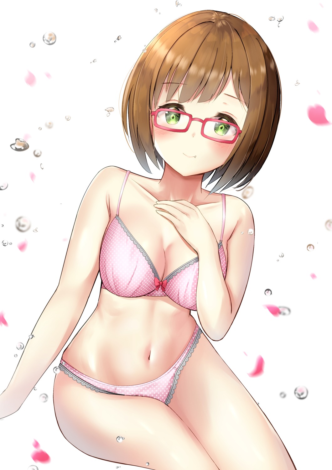 bra cleavage maekawa_miku megane nari_(narikashi) pantsu the_idolm@ster the_idolm@ster_cinderella_girls