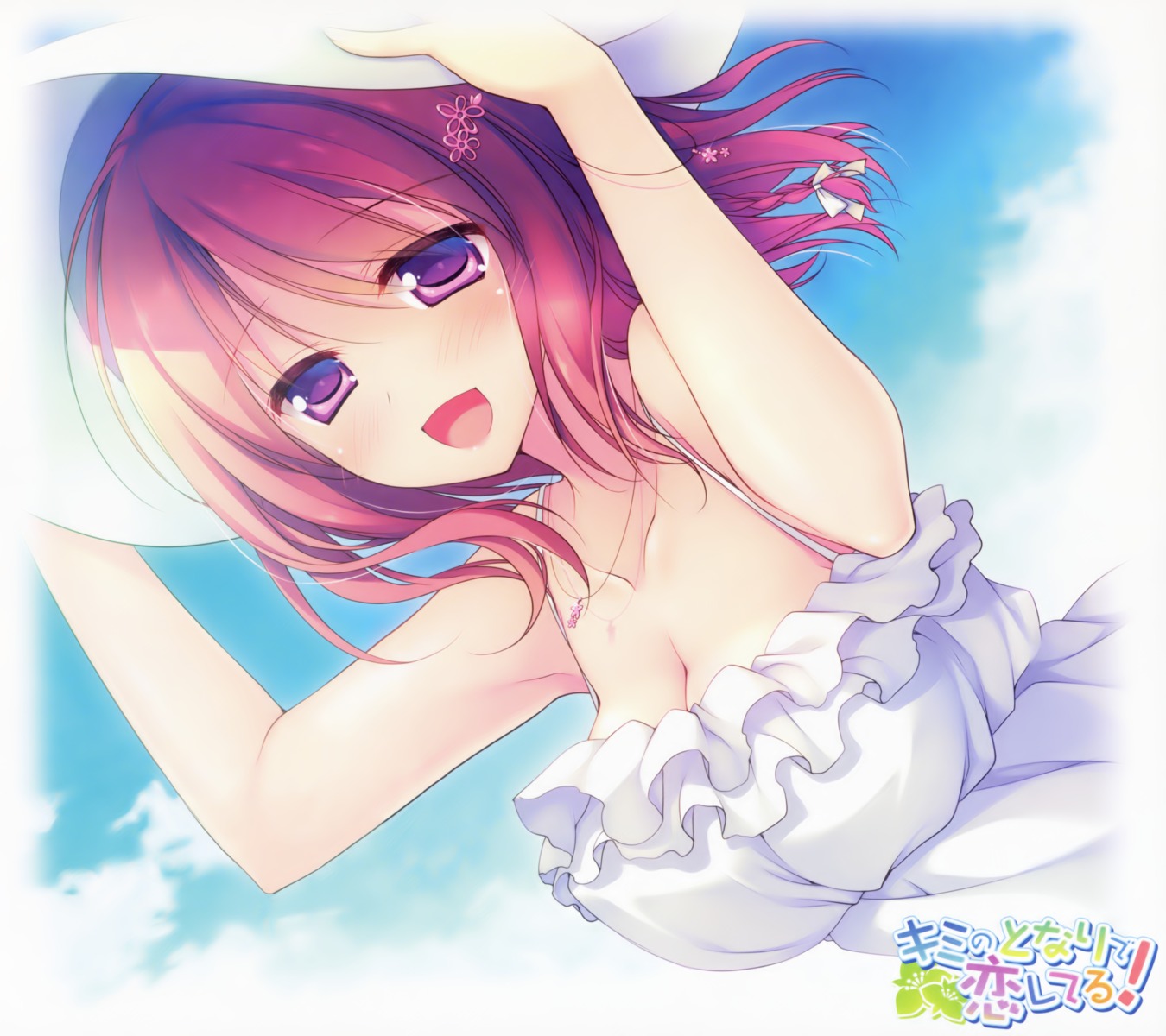 alcot_honeycomb cleavage dress kimi_no_tonari_de_koishiteru! komatsu_rina motomiya_mitsuki summer_dress