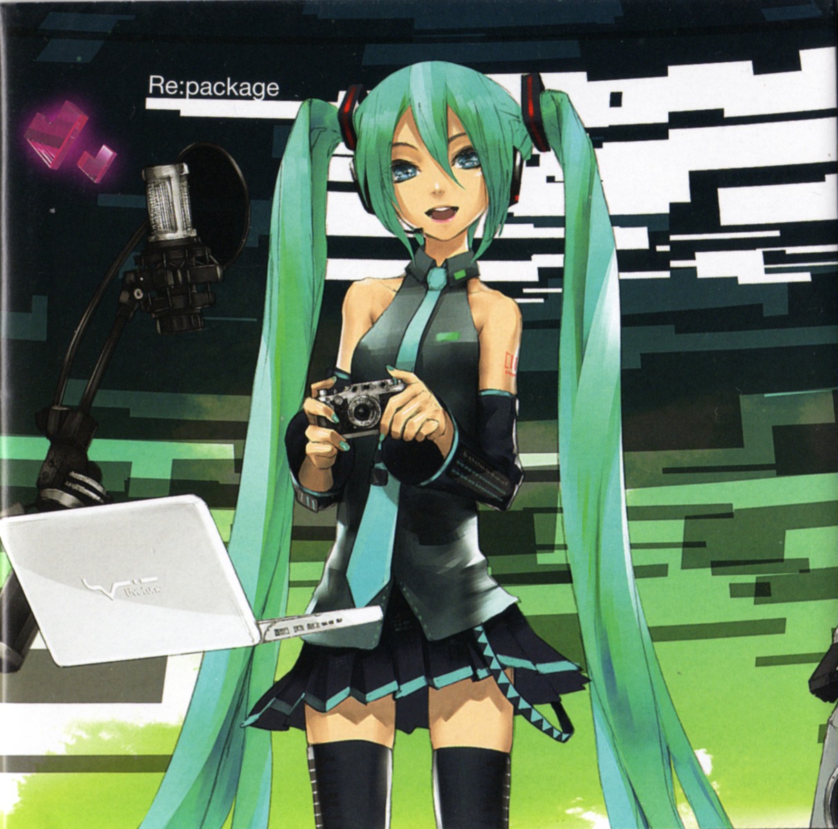 disc_cover hatsune_miku redjuice screening thighhighs vocaloid