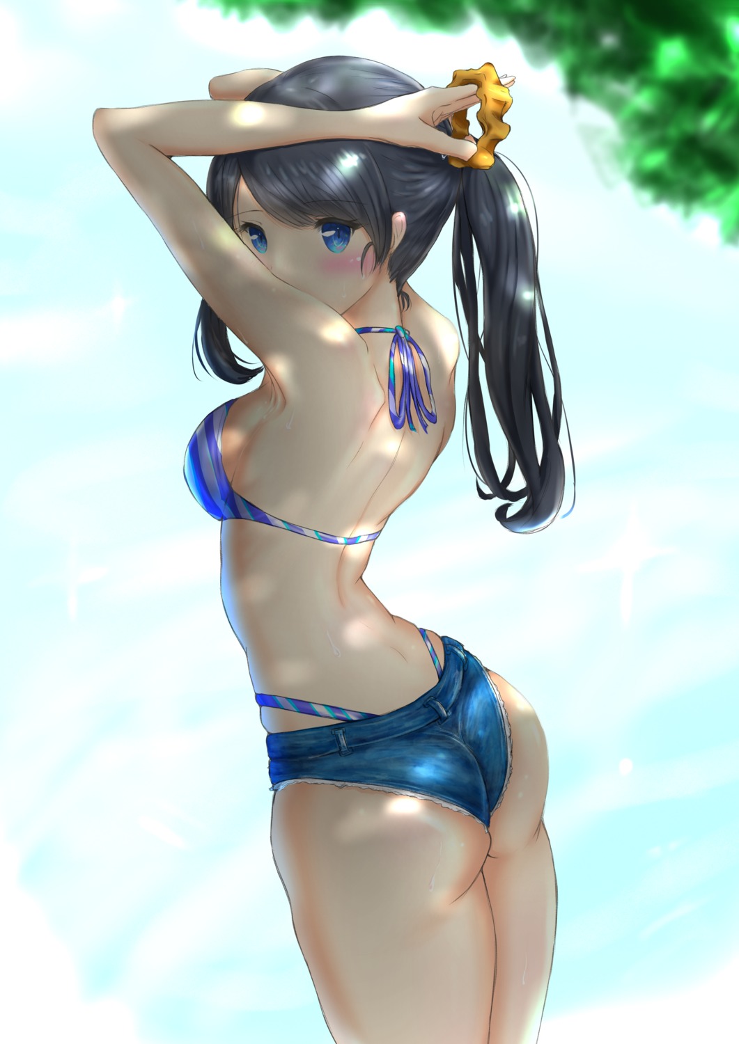 ass bikini nino_(artist) ssss.gridman swimsuits takarada_rikka wet