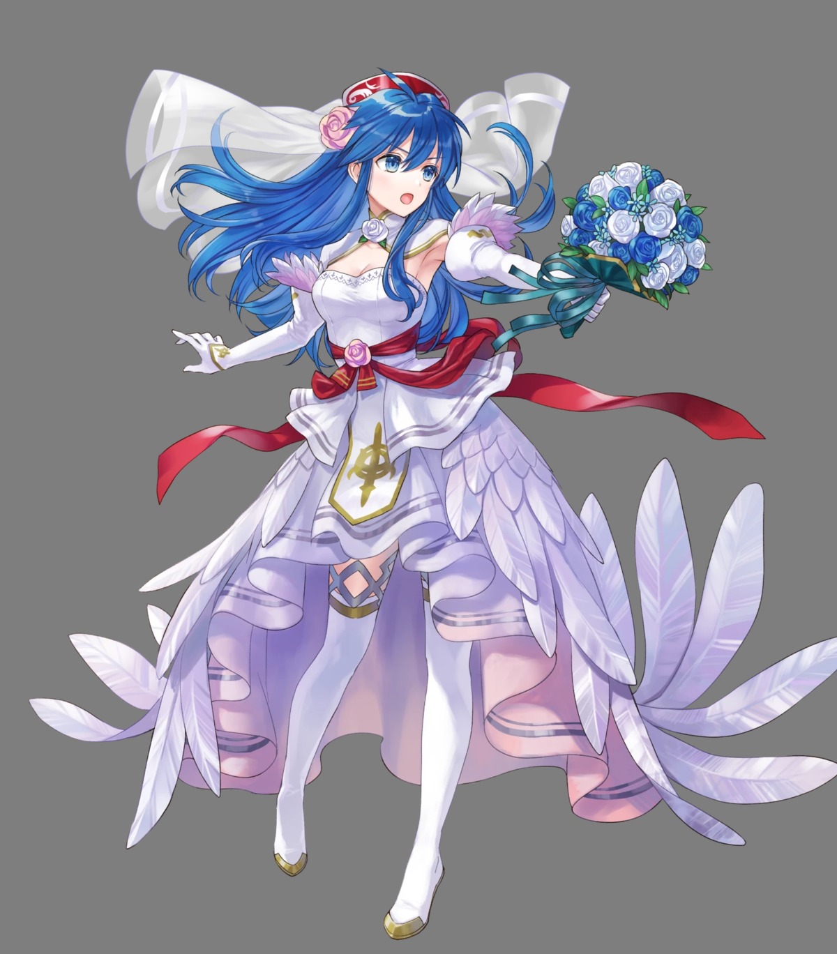 cleavage dress fire_emblem fire_emblem:_rekka_no_ken kaya8 lilina nintendo thighhighs wedding_dress