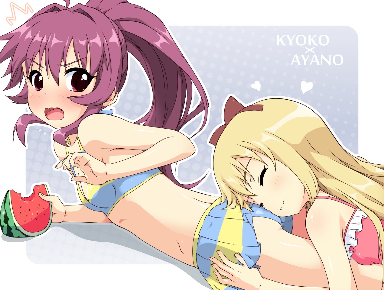 bikini k10k sugiura_ayano swimsuits toshinou_kyouko yuri yuru_yuri